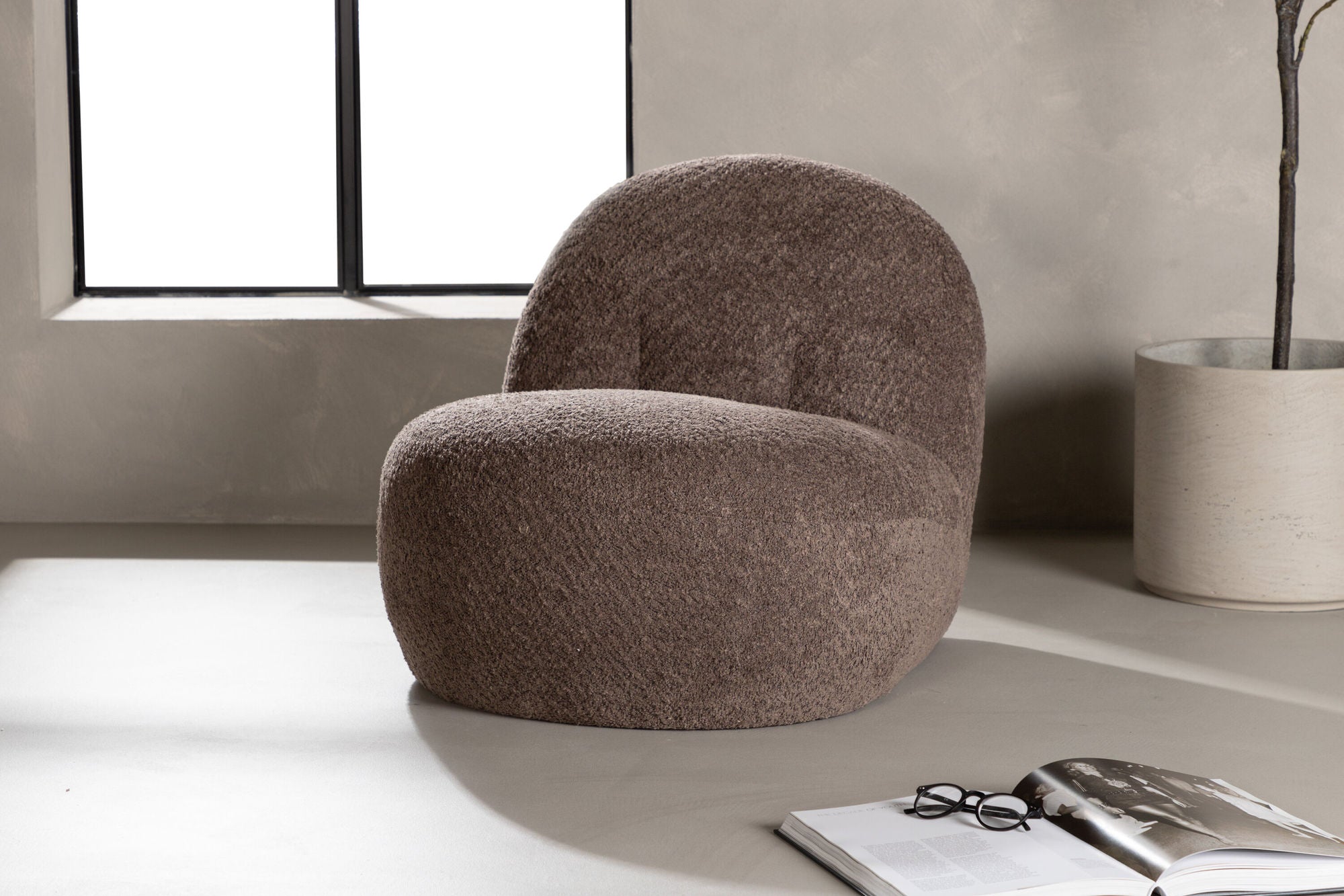 Venture Home Omaha Single Sofa - Brown Boucle