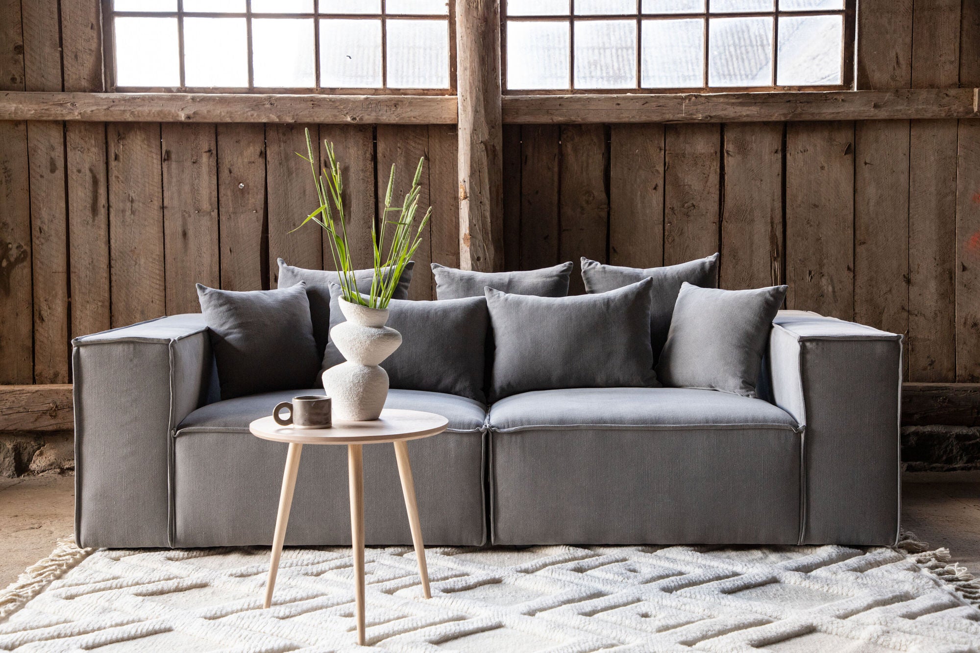 Vind Gillholmen Sofa - Grey / Grey Linen