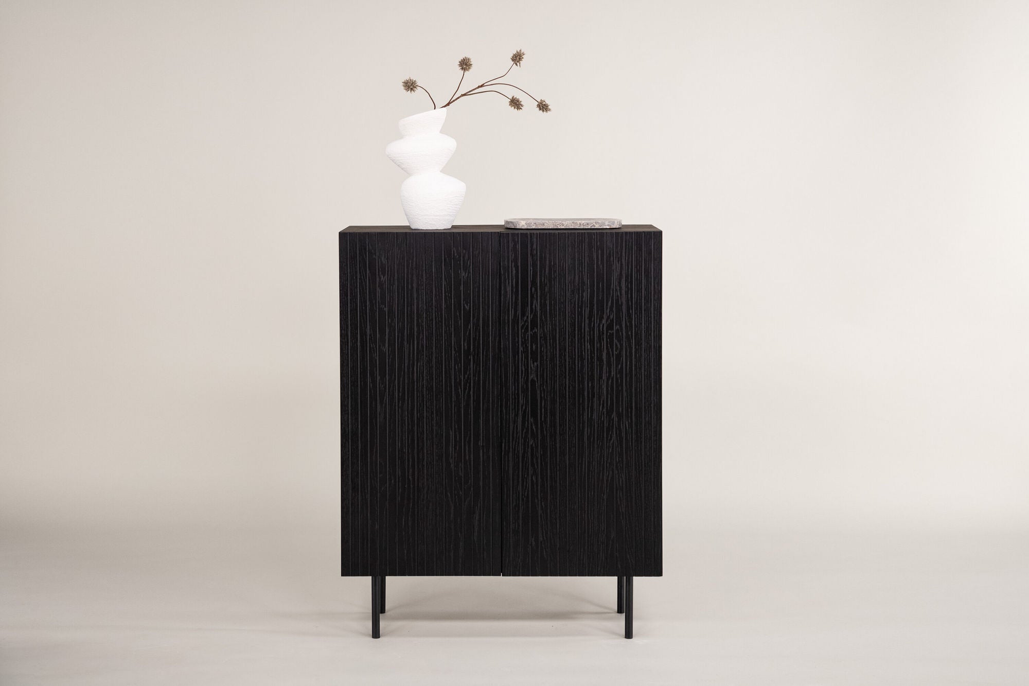 Vind Björkön High Skænk skab - Black / Oak/faneer