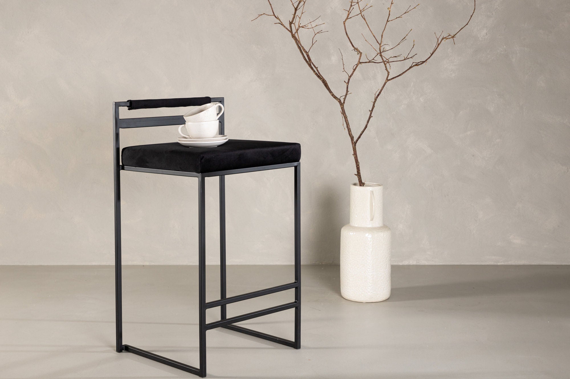 Venture Home Opelika Bar stol 2-pack - Black / Black Velvet