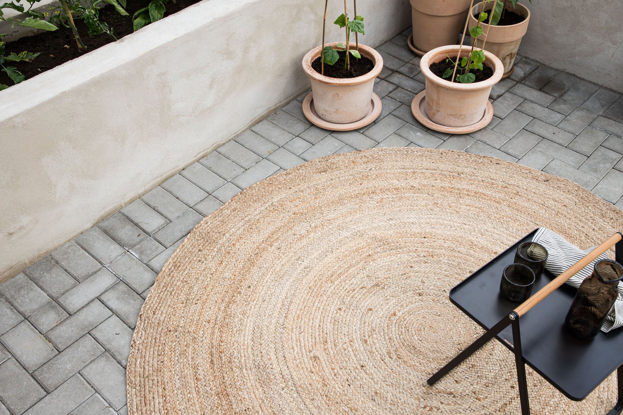 Venture Home Oliver 100% jute - 200*200- -rund-Natural dark