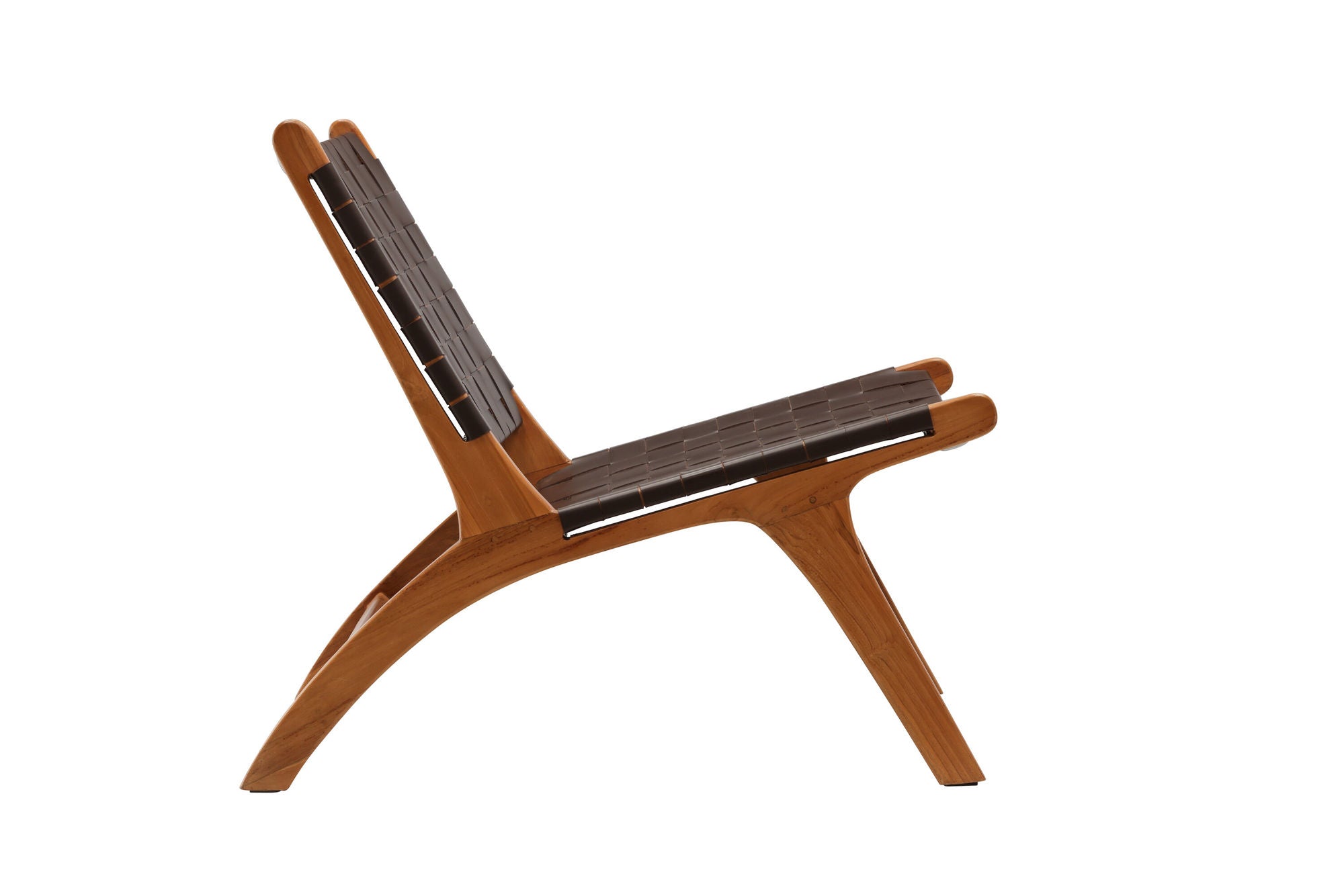 Vind Rike Single Sofa - Brown Teak / Brown PU