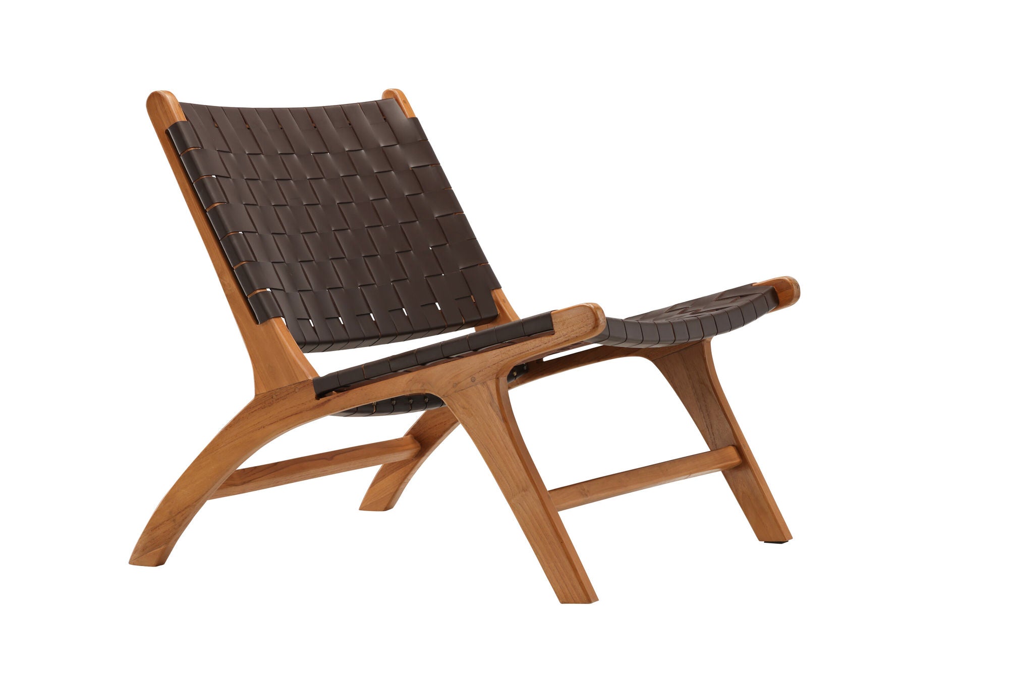 Vind Rike Single Sofa - Brown Teak / Brown PU