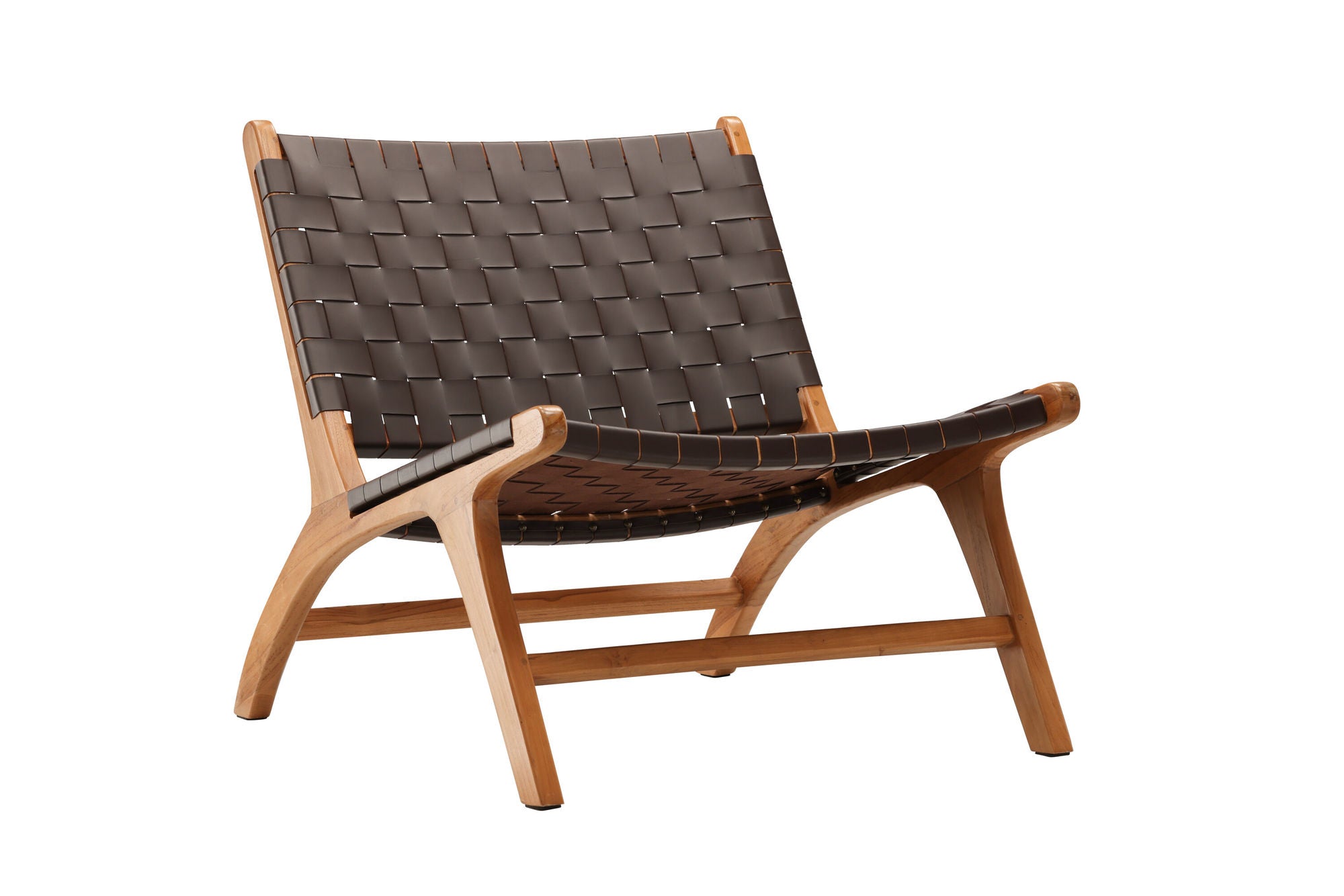 Vind Rike Single Sofa - Brown Teak / Brown PU