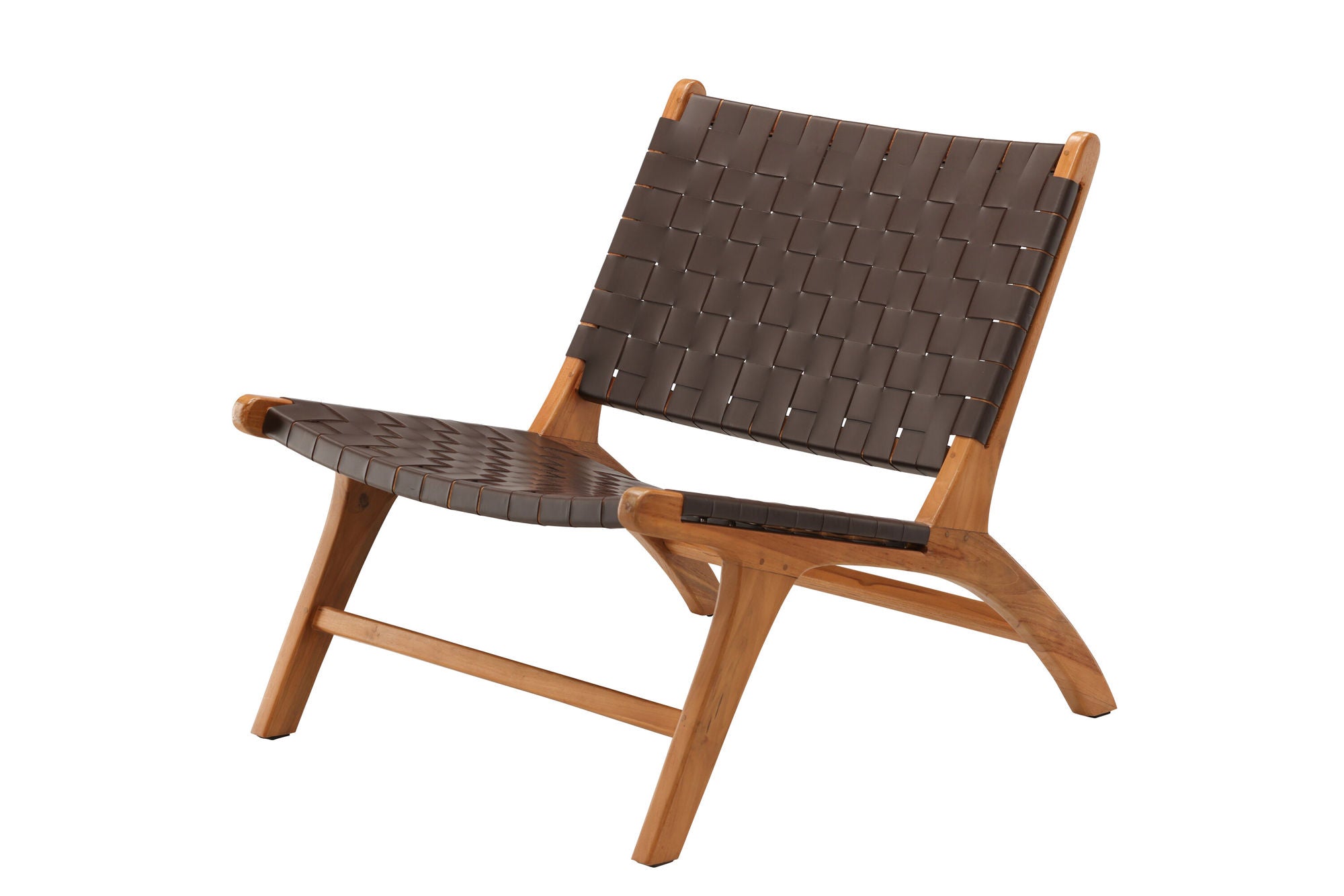 Vind Rike Single Sofa - Brown Teak / Brown PU