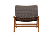 Vind Rike Single Sofa - Brown Teak / Brown PU