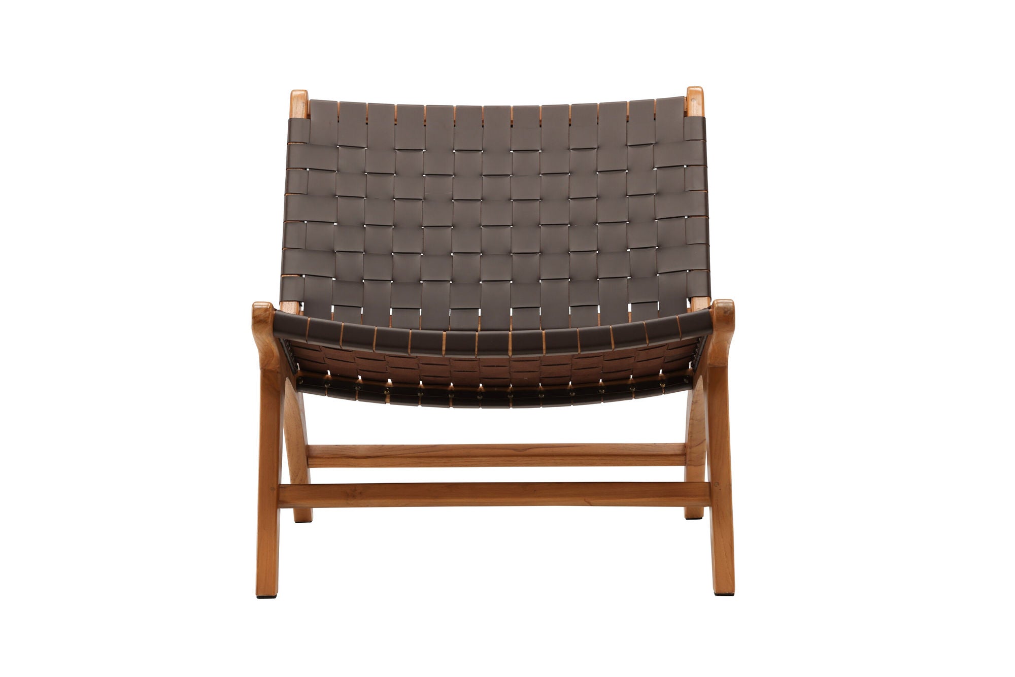 Vind Rike Single Sofa - Brown Teak / Brown PU