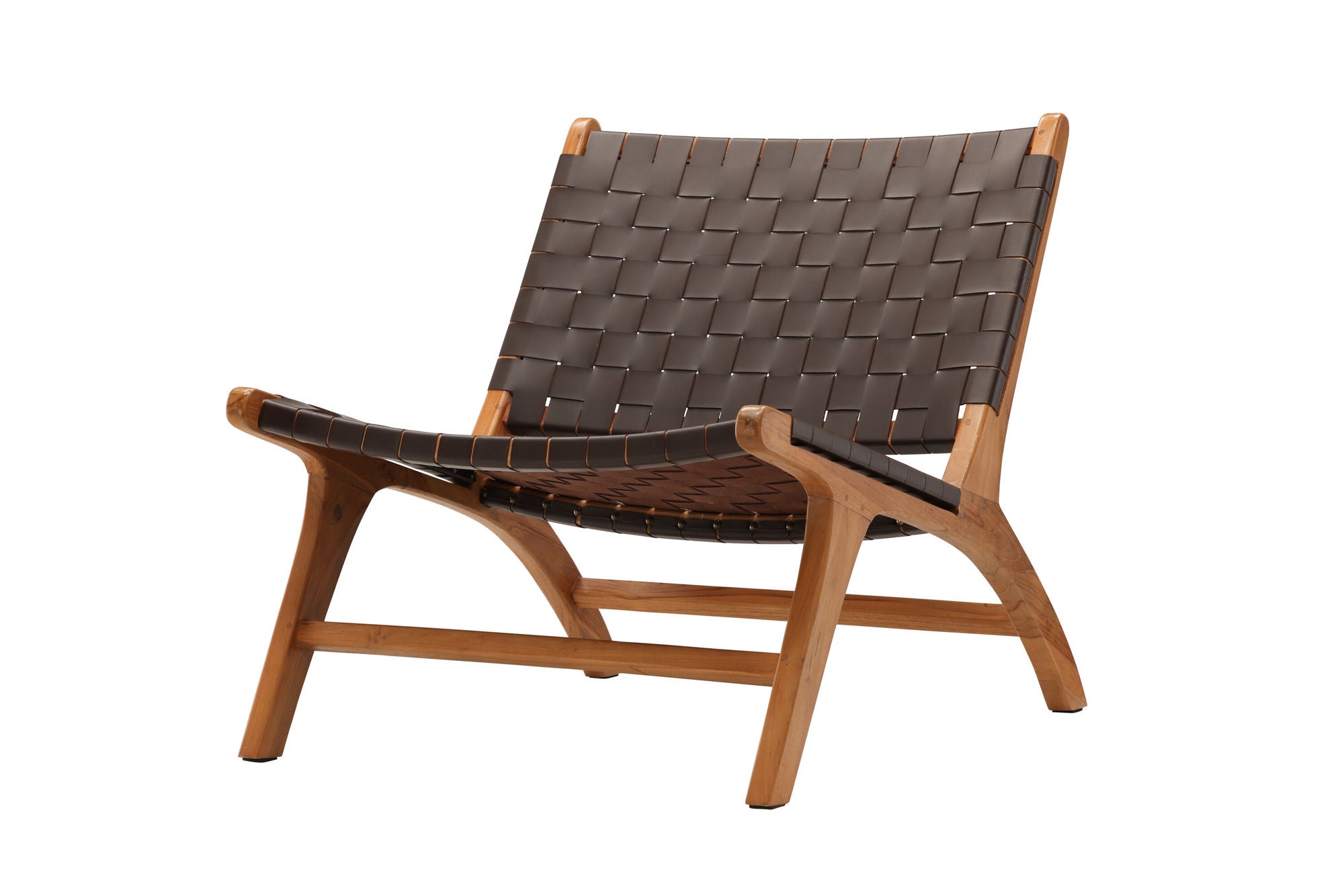 Vind Rike Single Sofa - Brown Teak / Brown PU