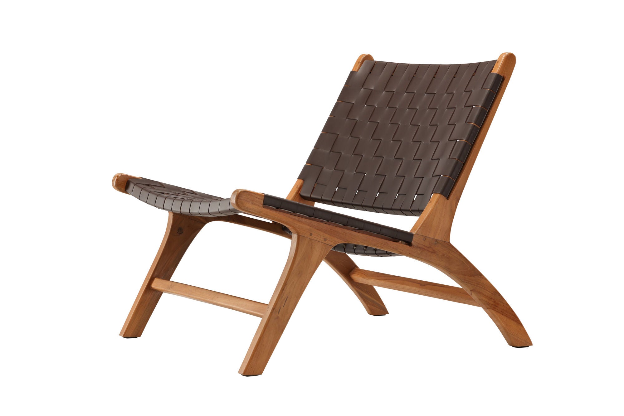 Vind Rike Single Sofa - Brown Teak / Brown PU