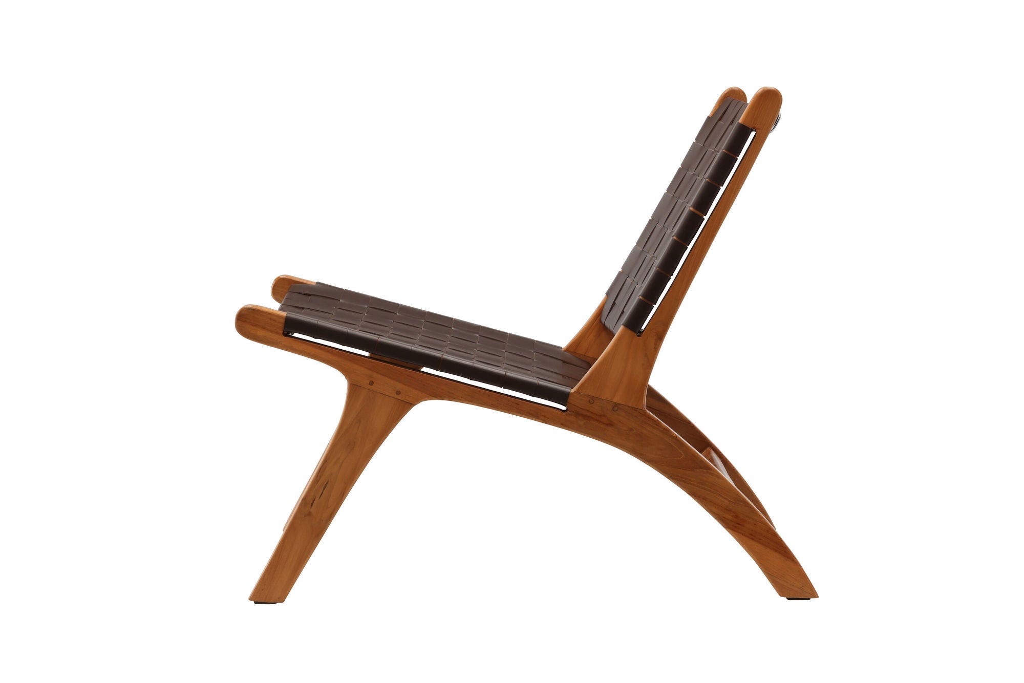 Vind Rike Single Sofa - Brown Teak / Brown PU