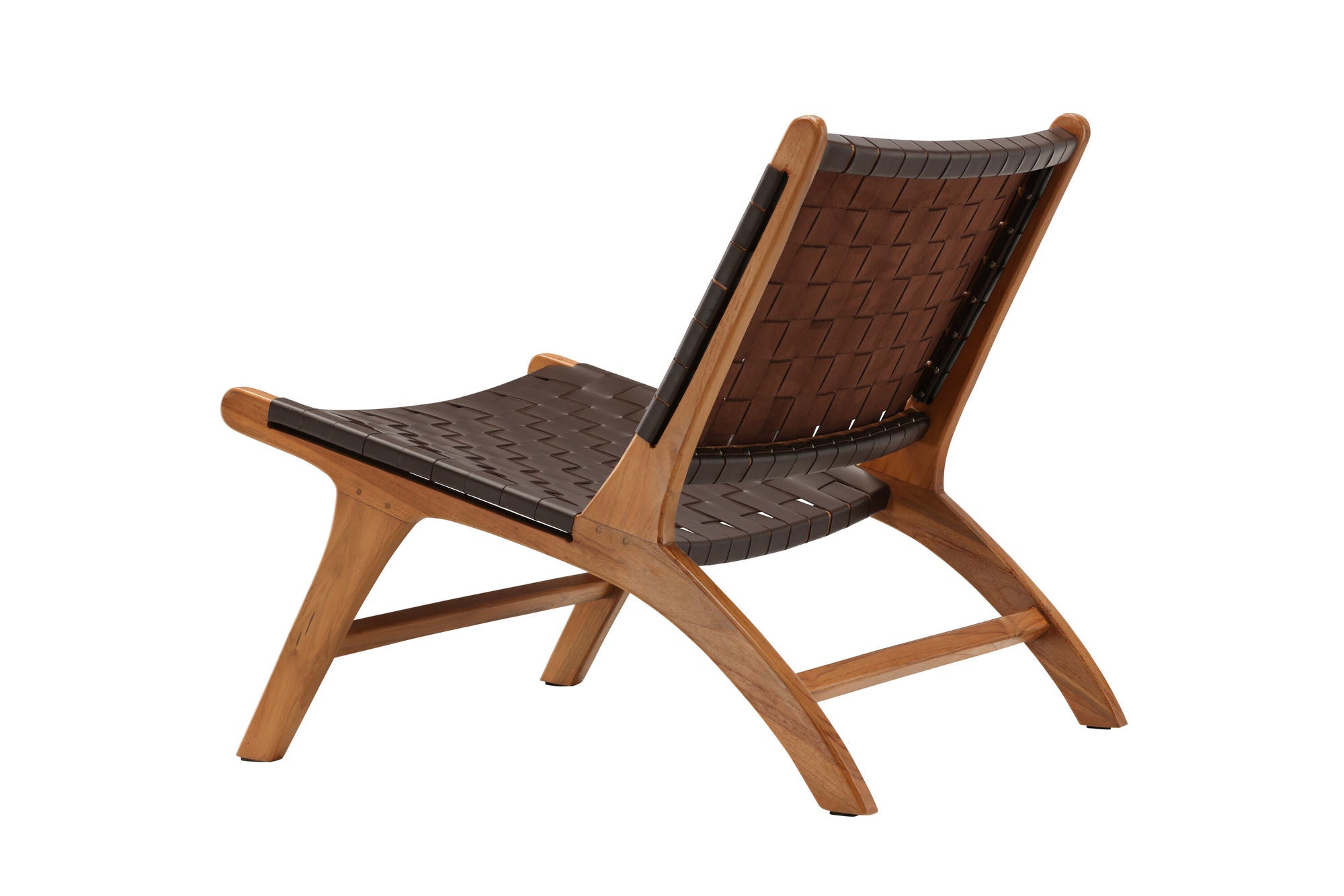Vind Rike Single Sofa - Brown Teak / Brown PU