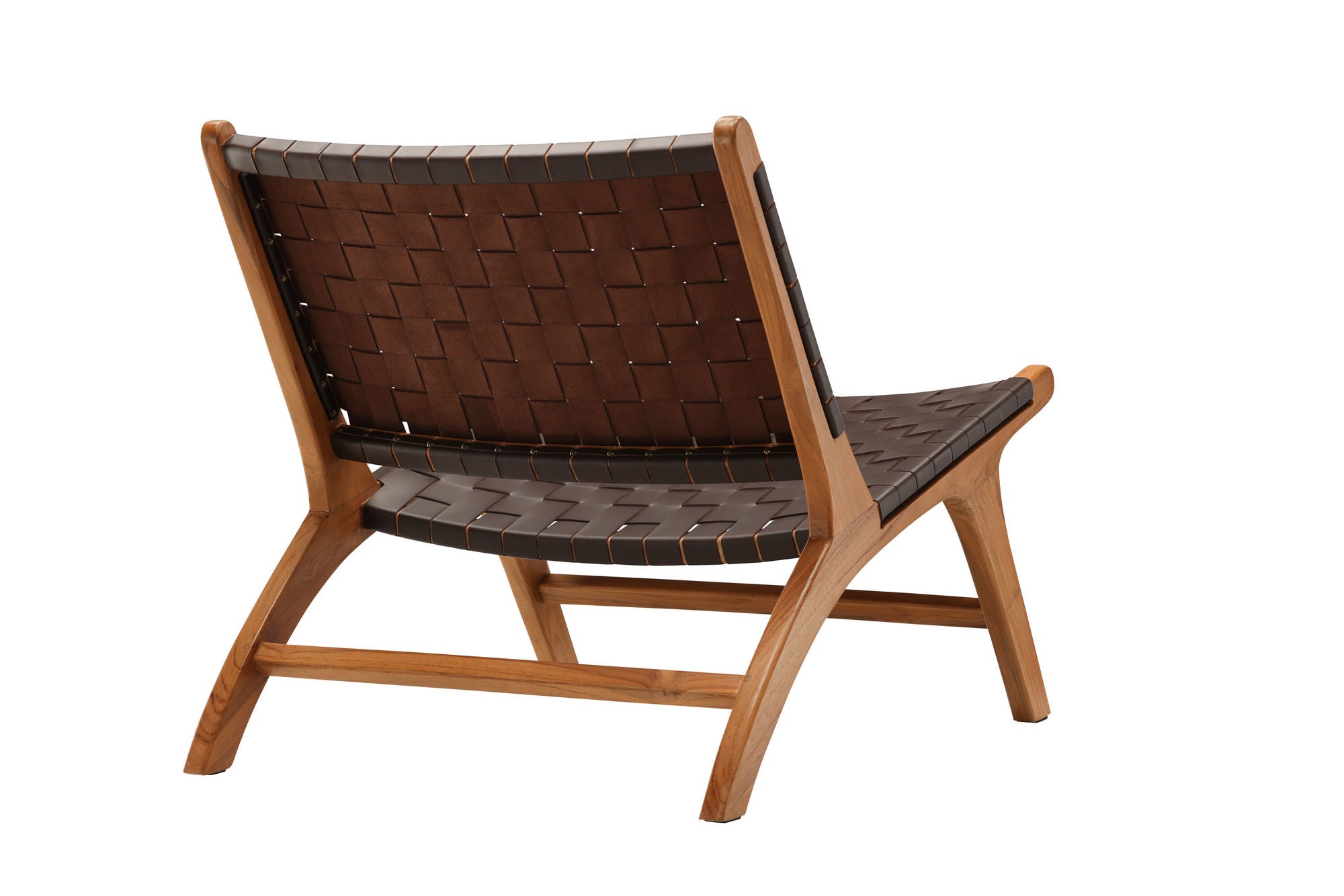 Vind Rike Single Sofa - Brown Teak / Brown PU