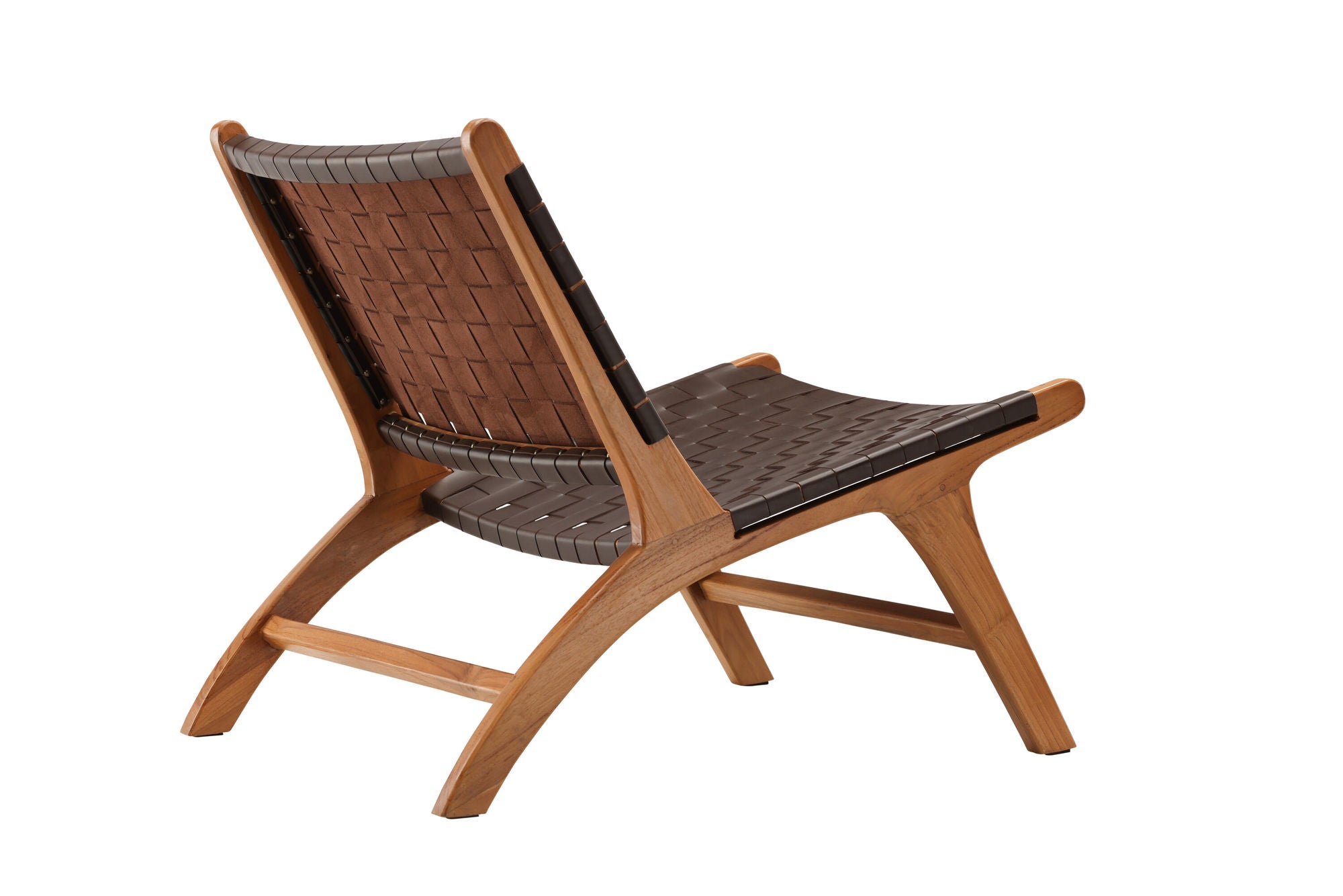 Vind Rike Single Sofa - Brown Teak / Brown PU