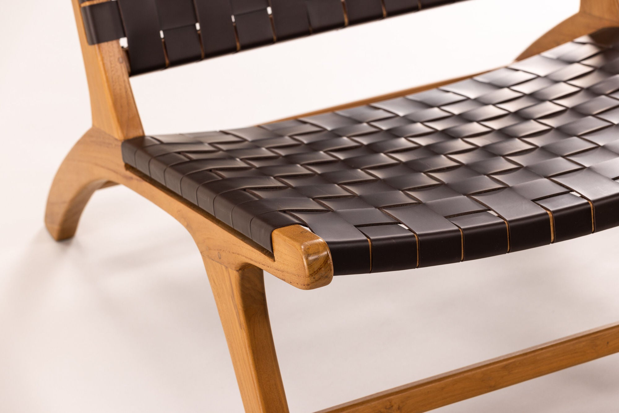 Vind Rike Single Sofa - Brown Teak / Brown PU