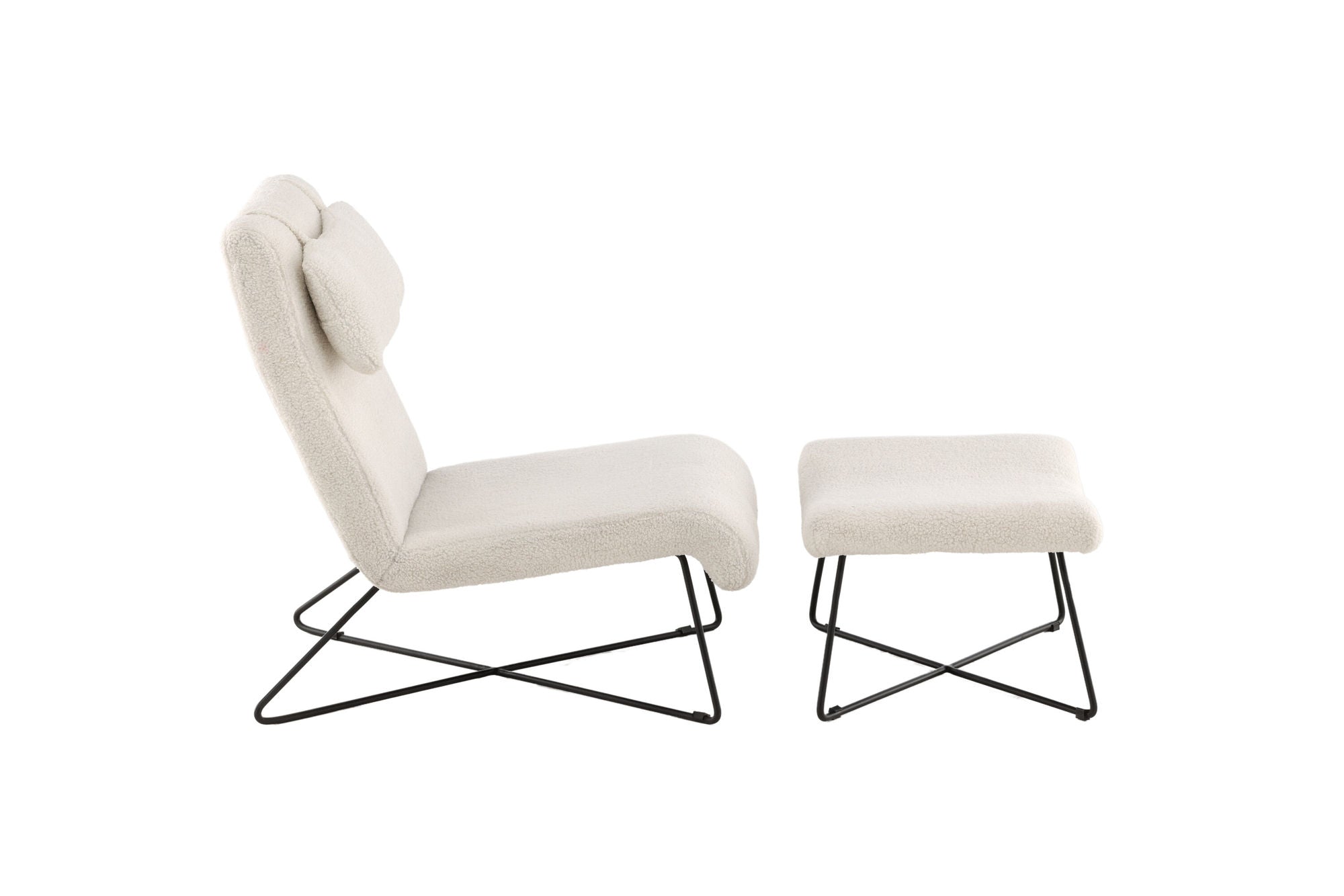 Venture Home Laconia Single Sofa - Matte black / White Teddy