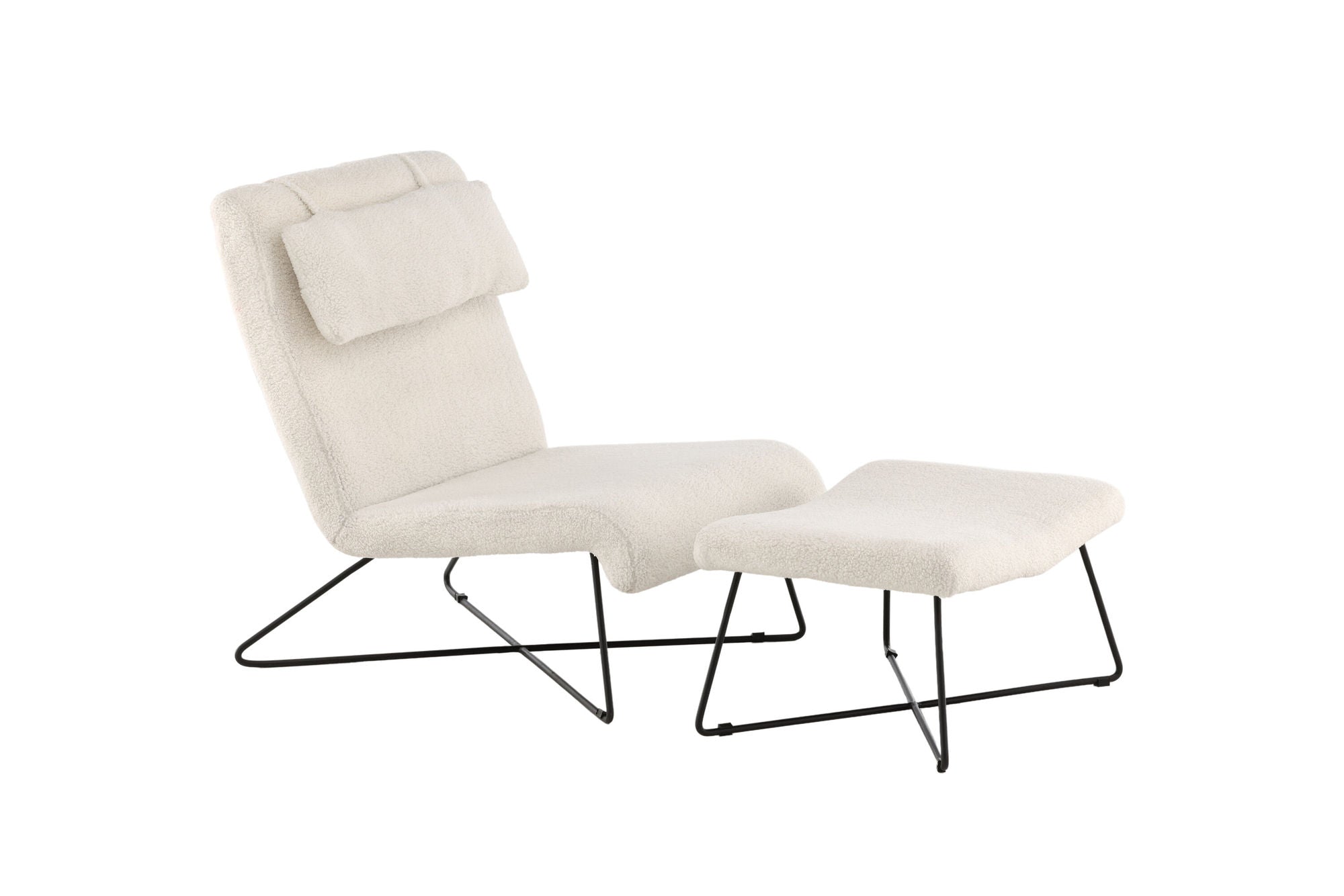 Venture Home Laconia Single Sofa - Matte black / White Teddy