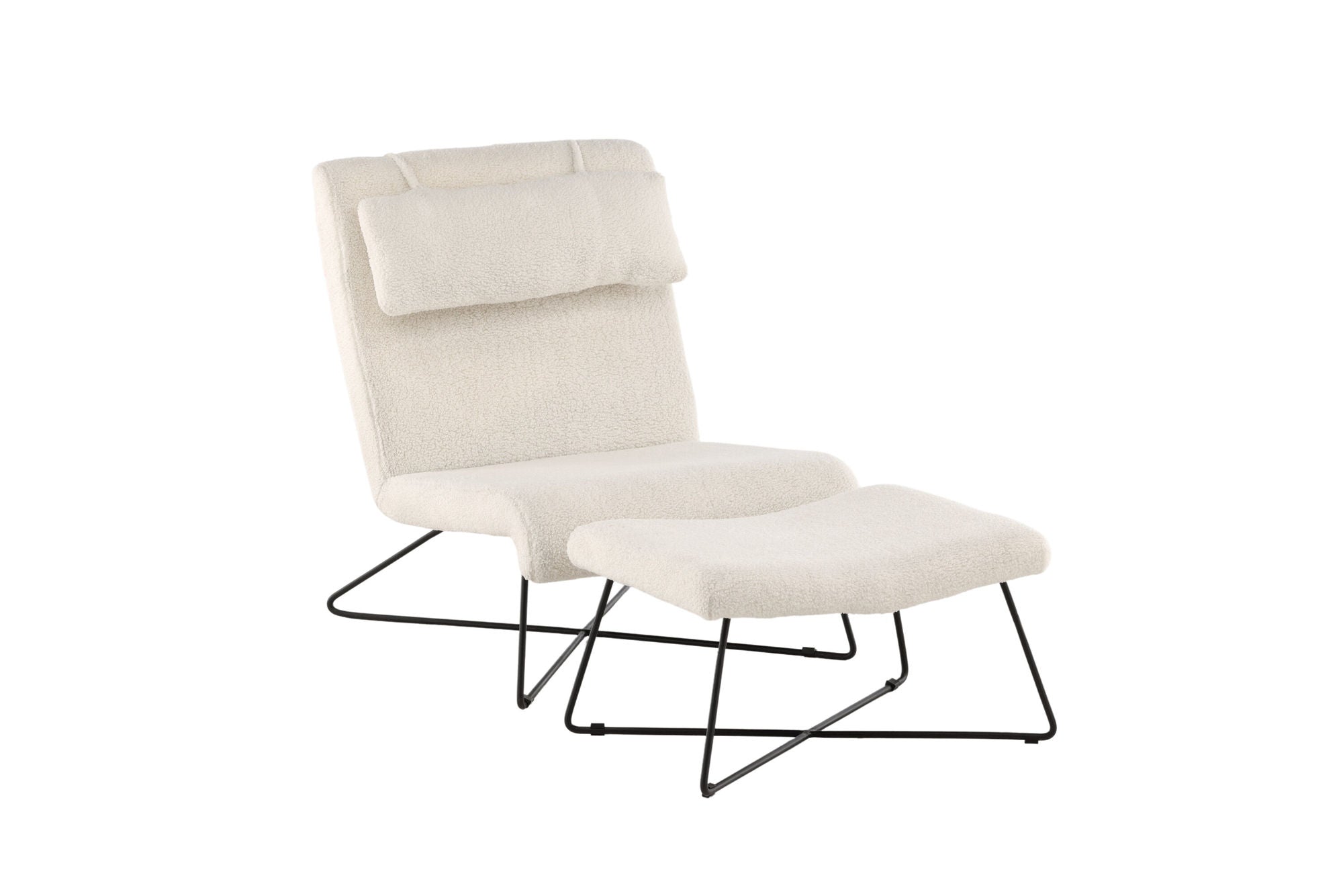 Venture Home Laconia Single Sofa - Matte black / White Teddy