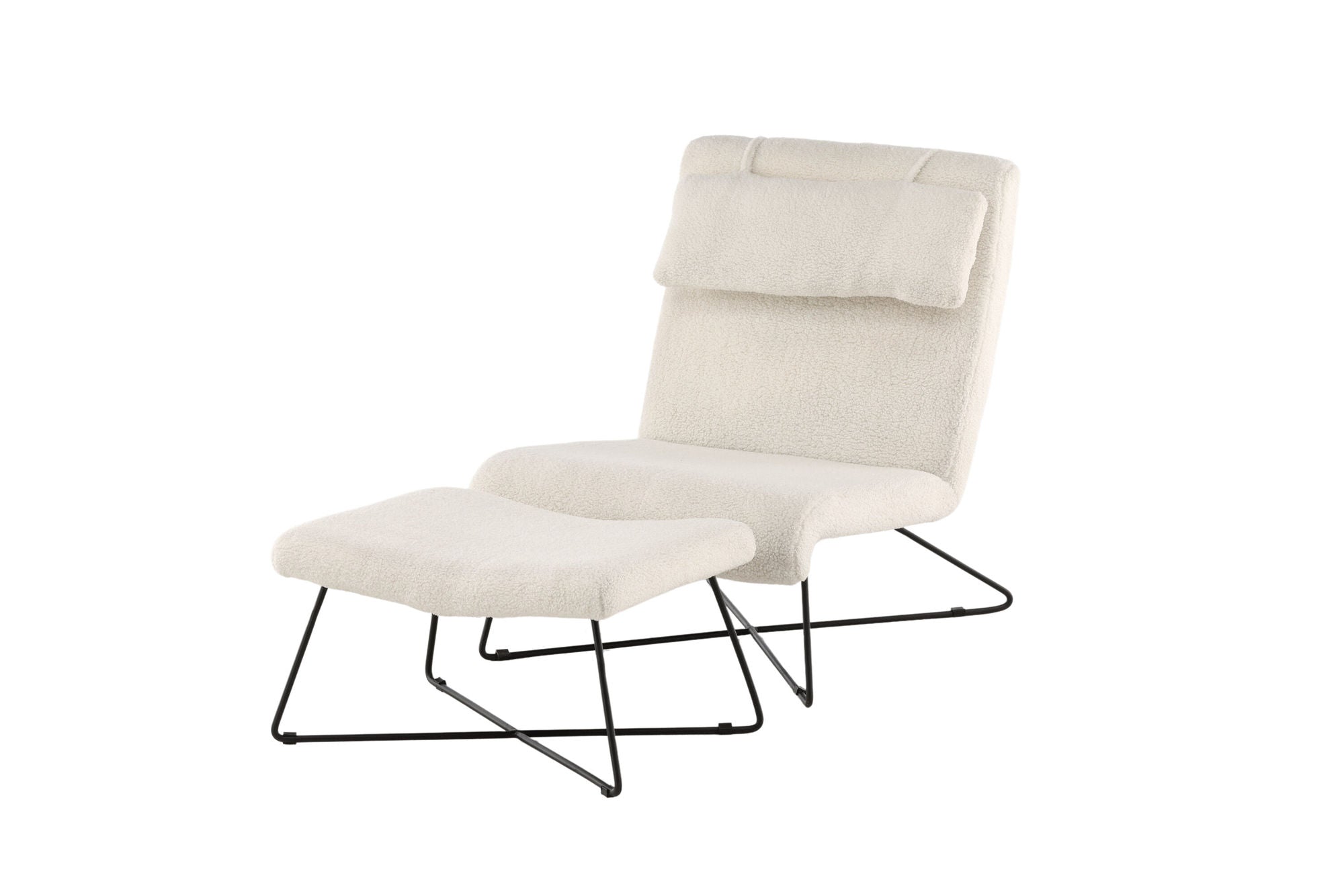 Venture Home Laconia Single Sofa - Matte black / White Teddy