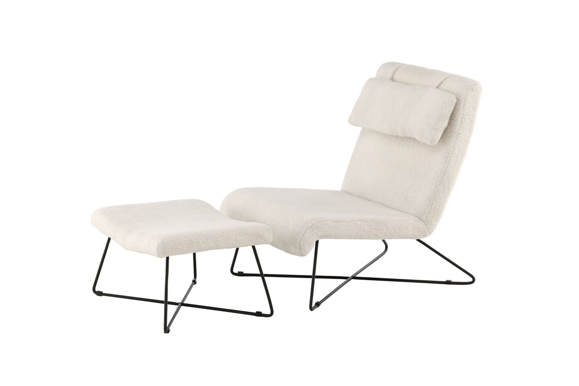Venture Home Laconia Single Sofa - Matte black / White Teddy