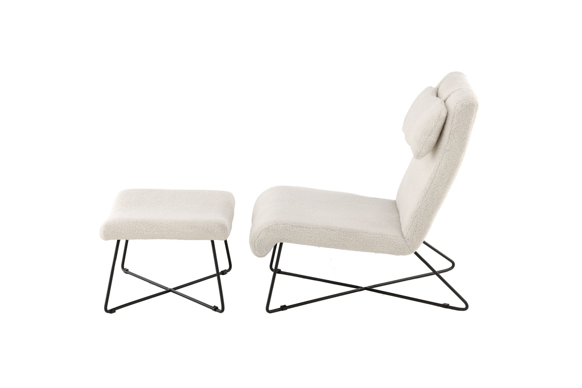 Venture Home Laconia Single Sofa - Matte black / White Teddy