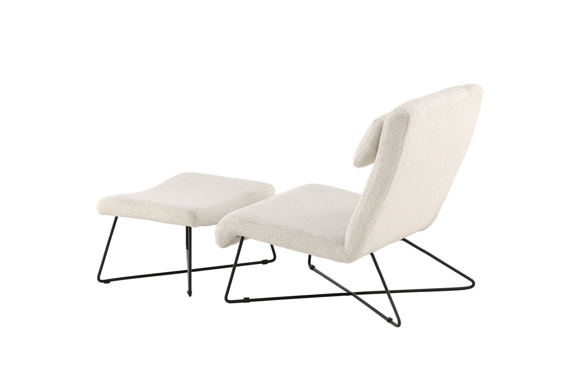 Venture Home Laconia Single Sofa - Matte black / White Teddy
