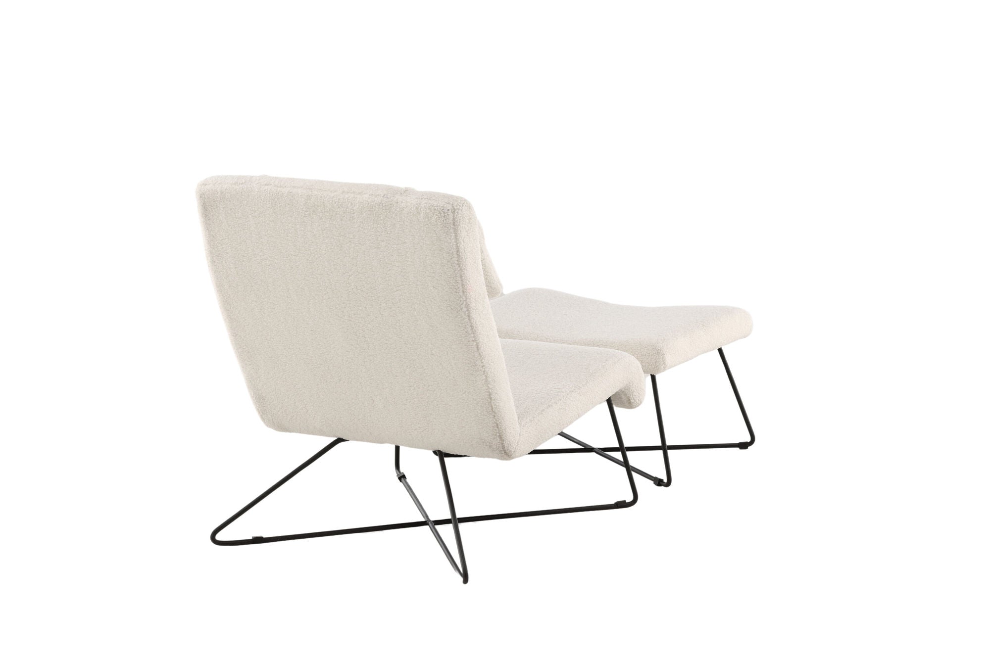Venture Home Laconia Single Sofa - Matte black / White Teddy
