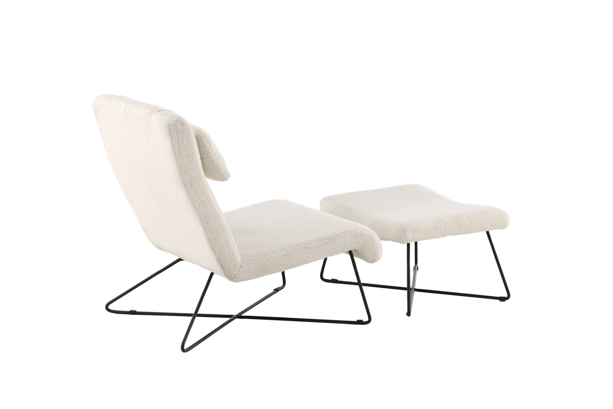 Venture Home Laconia Single Sofa - Matte black / White Teddy