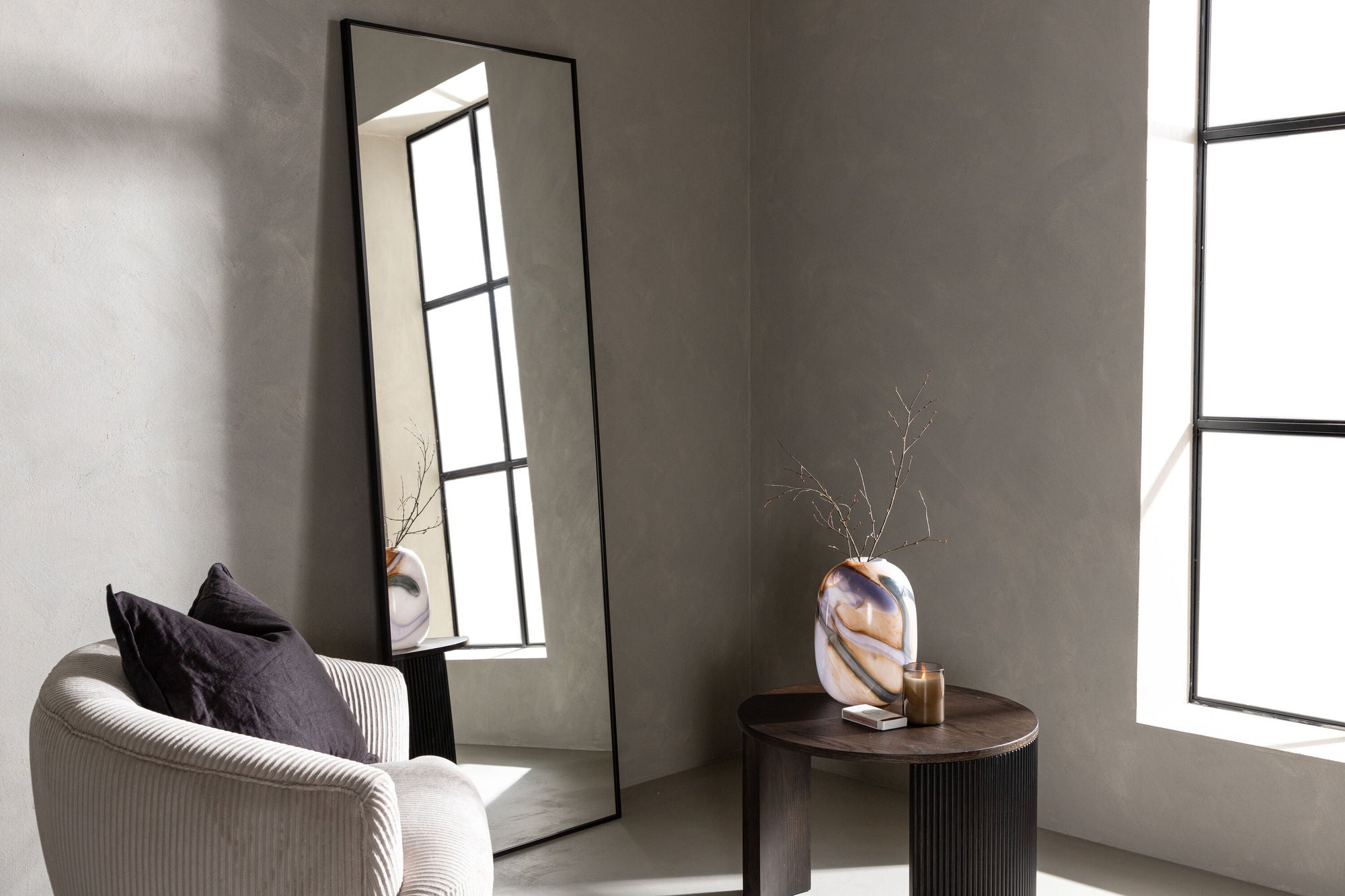 Venture Home Dalton spejl - Matte black / Clear spejl glass