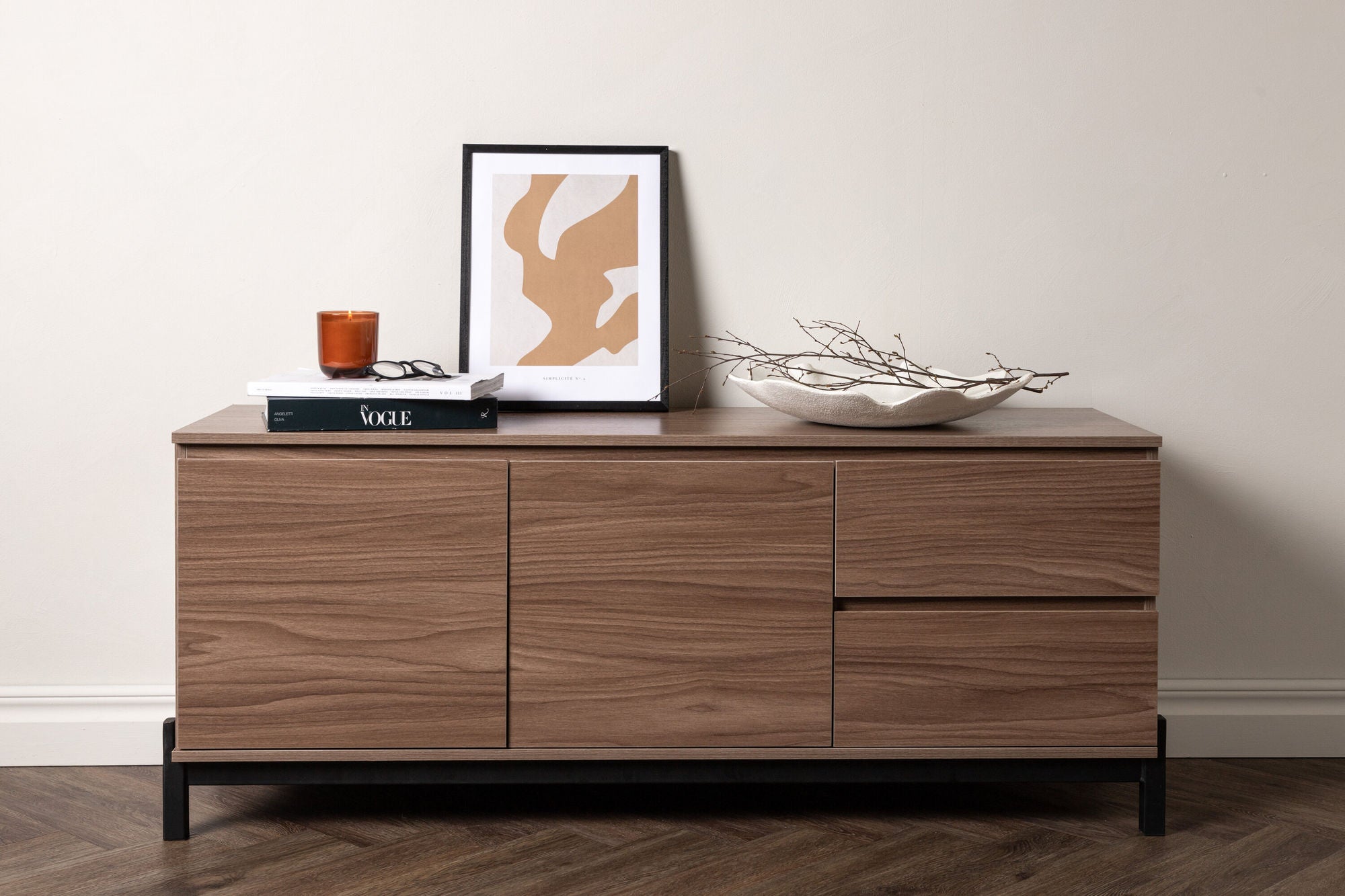 Venture Home Corpus skab - Black / Walnut MDF