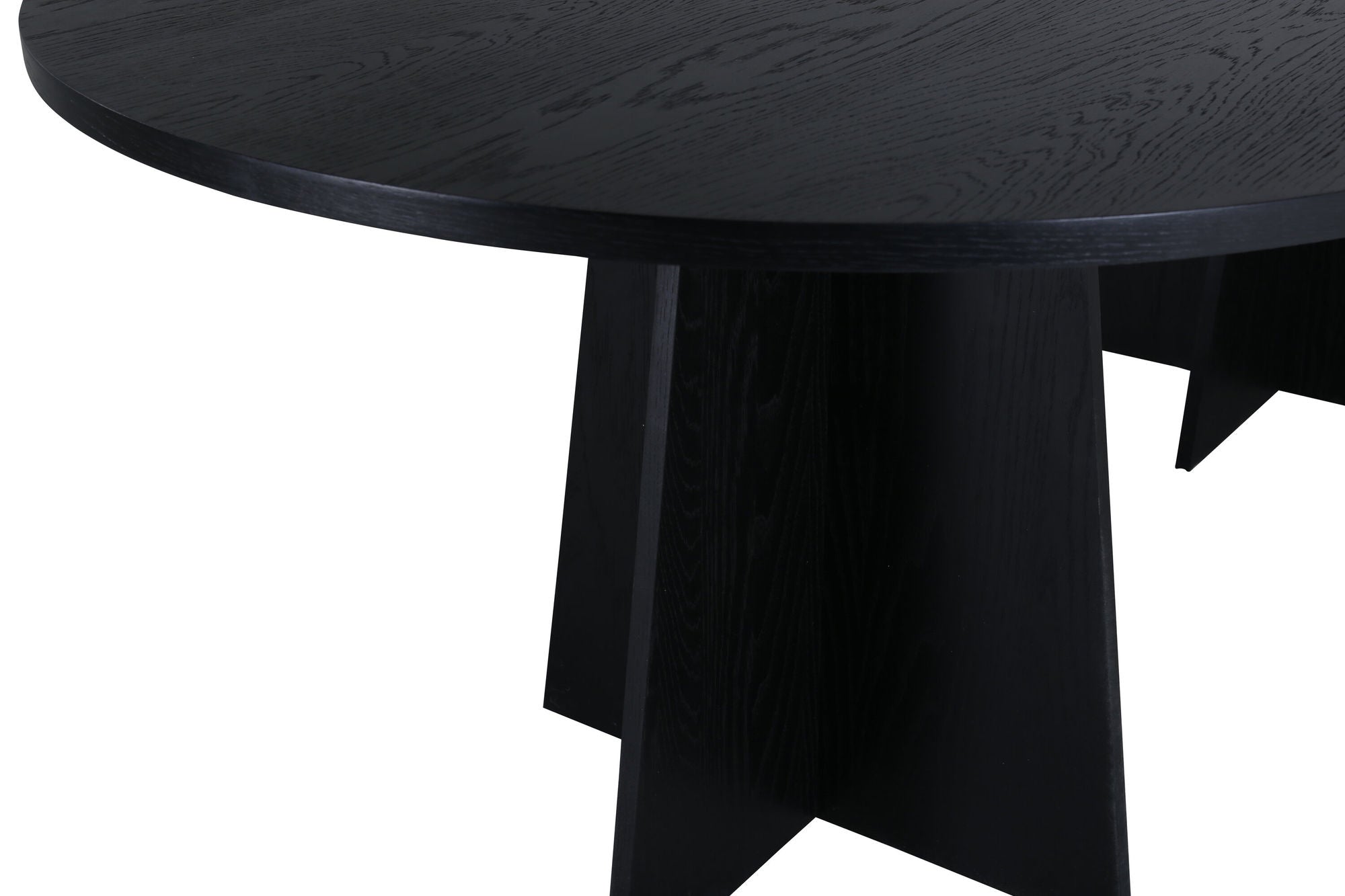Venture Home Bootcut Oval spisebord - Black / Black Fanéer