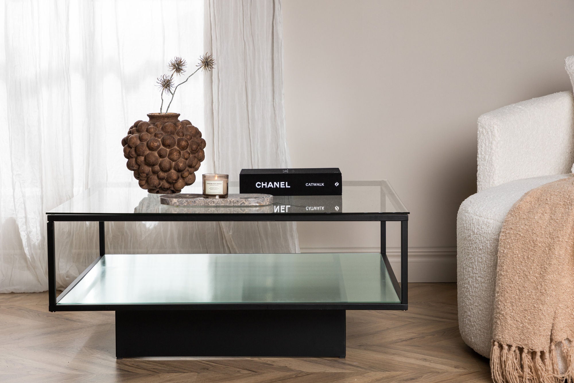 Furniture Fashion Maglehem Sofa bord - Black / Clear glass