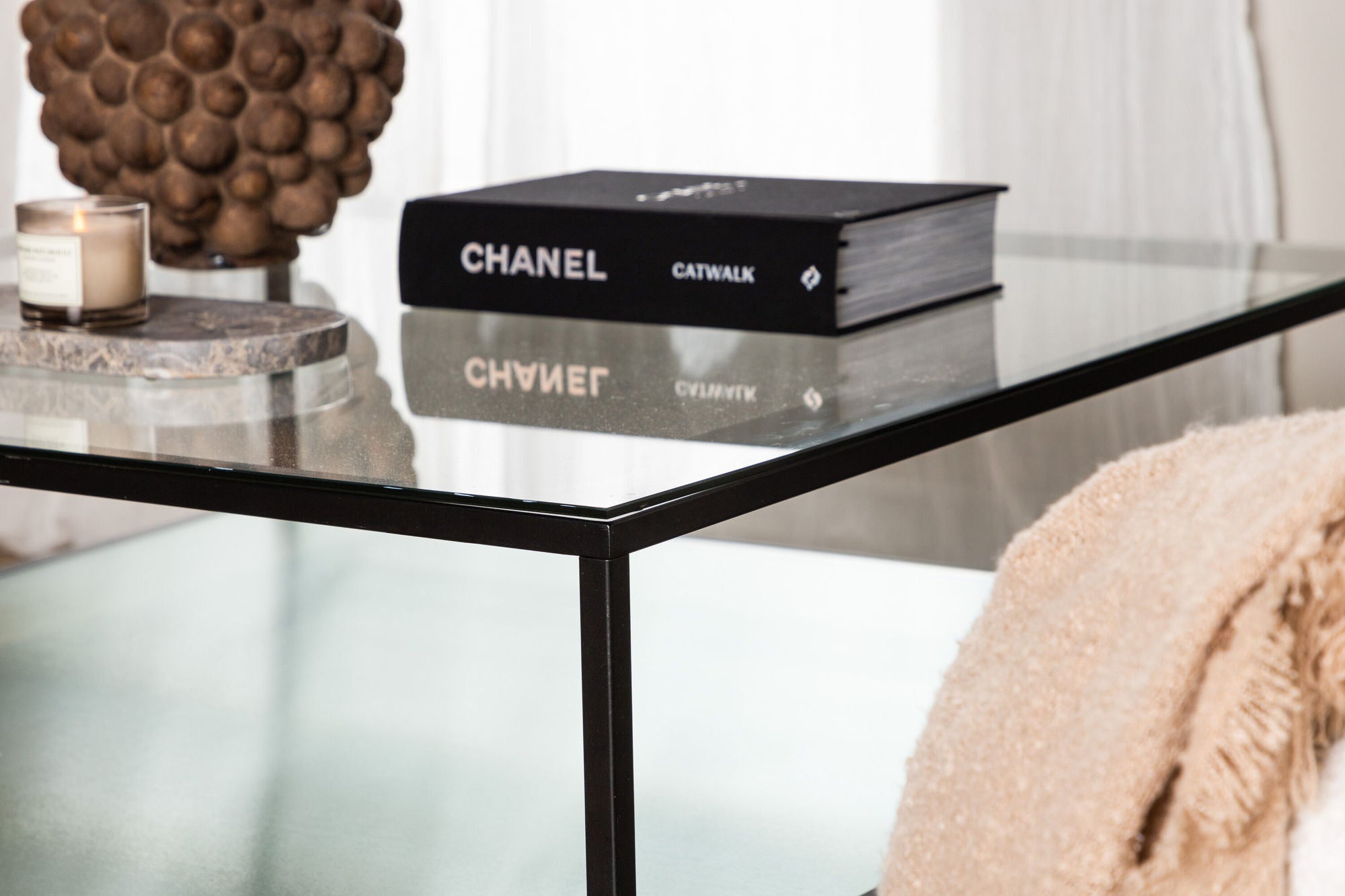 Furniture Fashion Maglehem Sofa bord - Black / Clear glass