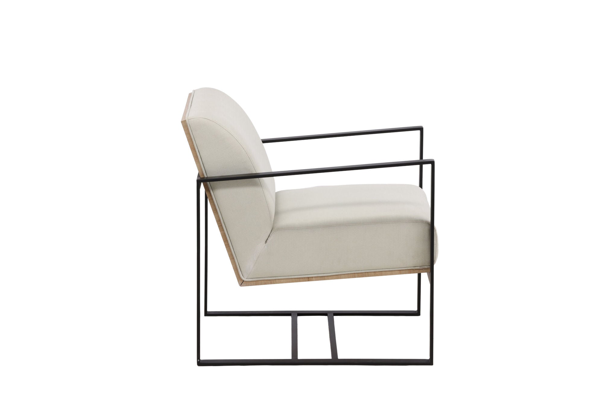 Venture Home Kansas Single Sofa - Black / Offwhite Linen