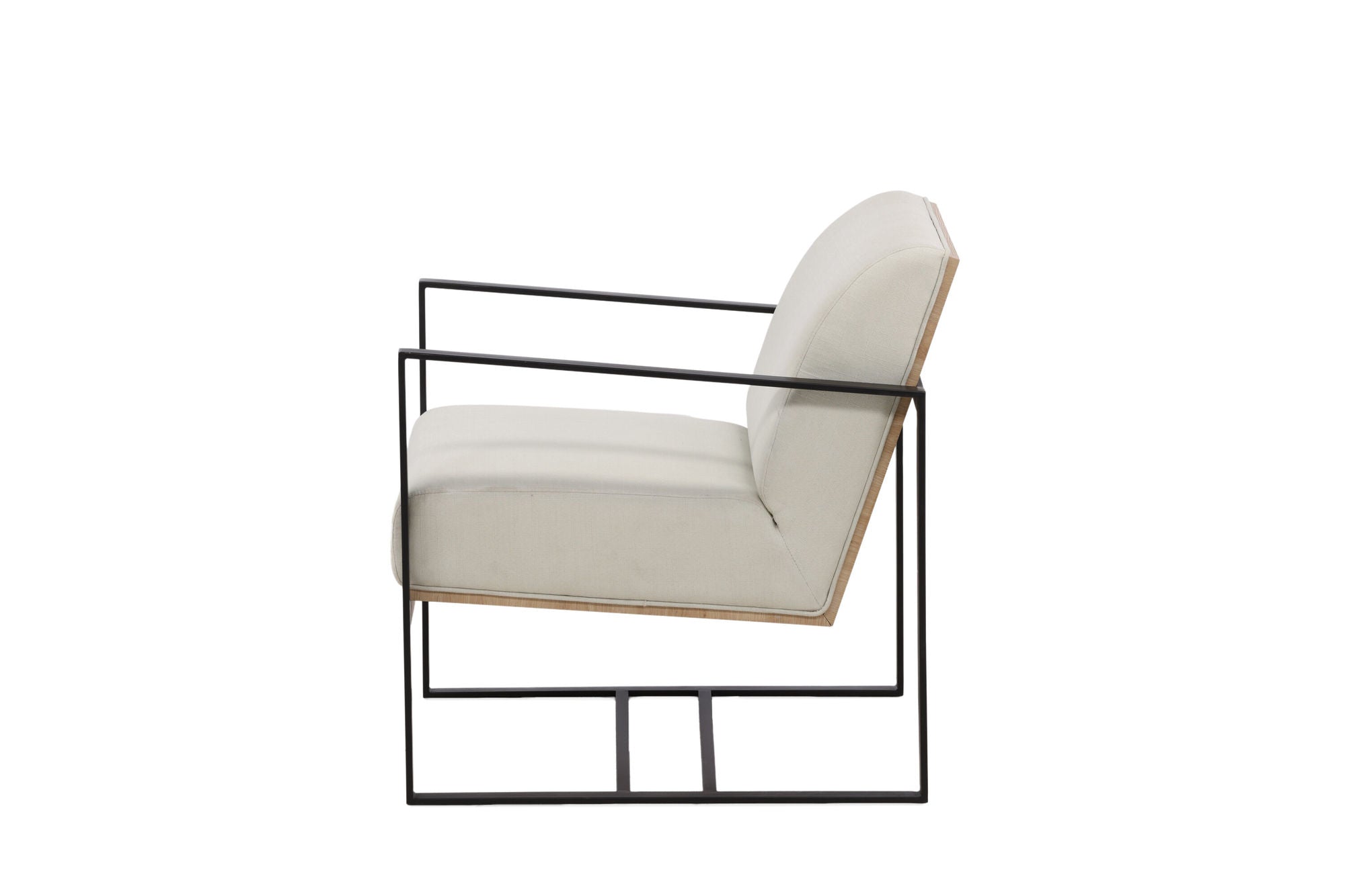 Venture Home Kansas Single Sofa - Black / Offwhite Linen