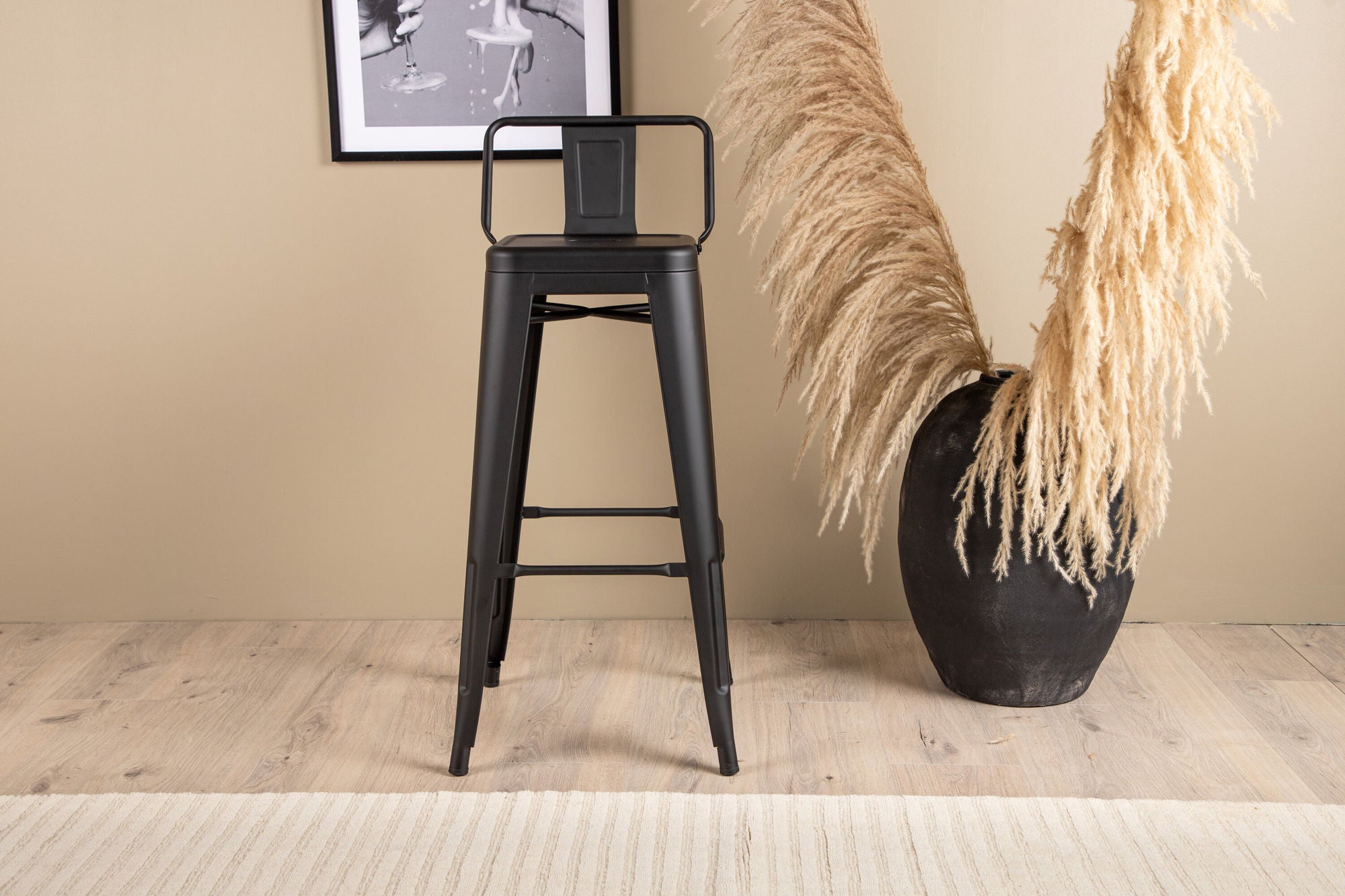 Venture Home Tempe Bar stol 4-pack - Matte black / Metal
