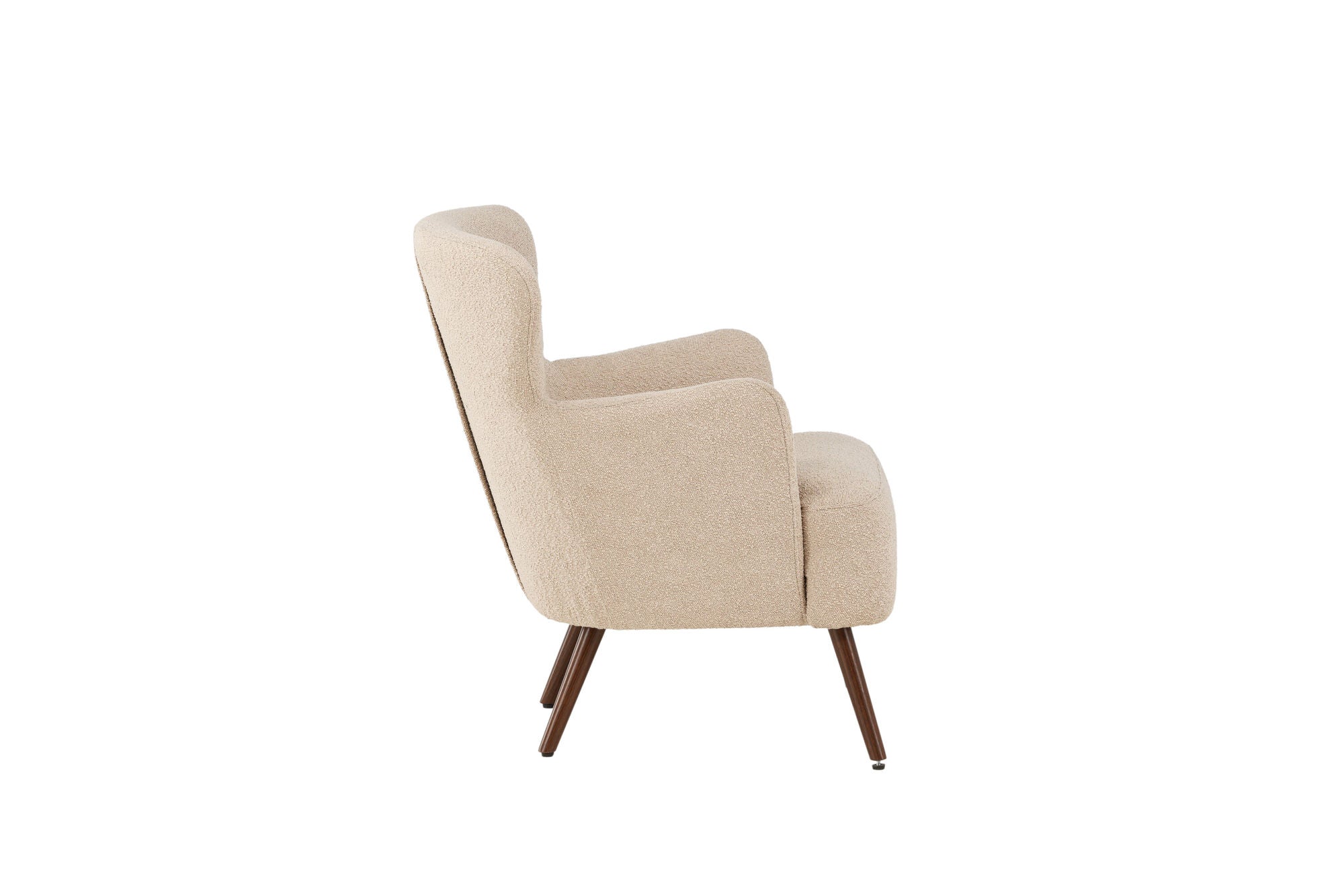 Venture Home Lincoln Single Sofa - Walnut / Beige Boucle