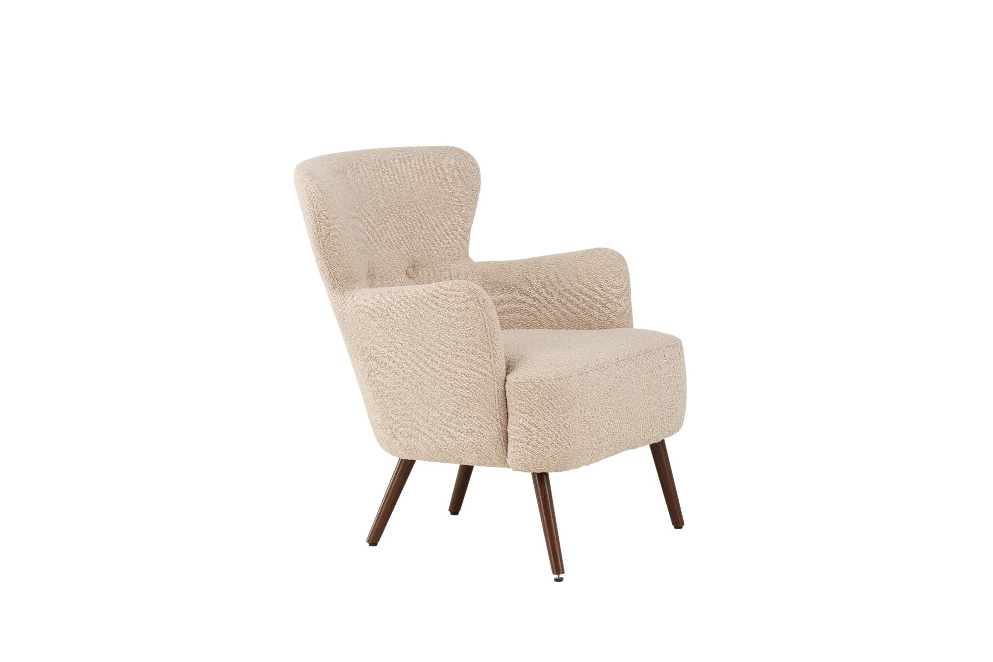 Venture Home Lincoln Single Sofa - Walnut / Beige Boucle