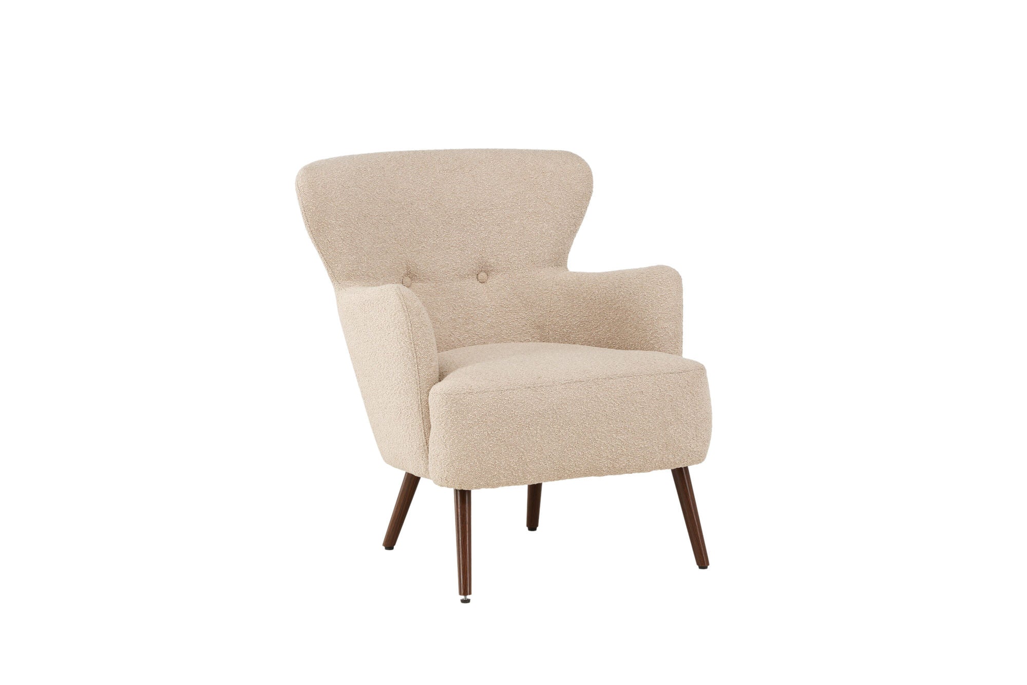 Venture Home Lincoln Single Sofa - Walnut / Beige Boucle