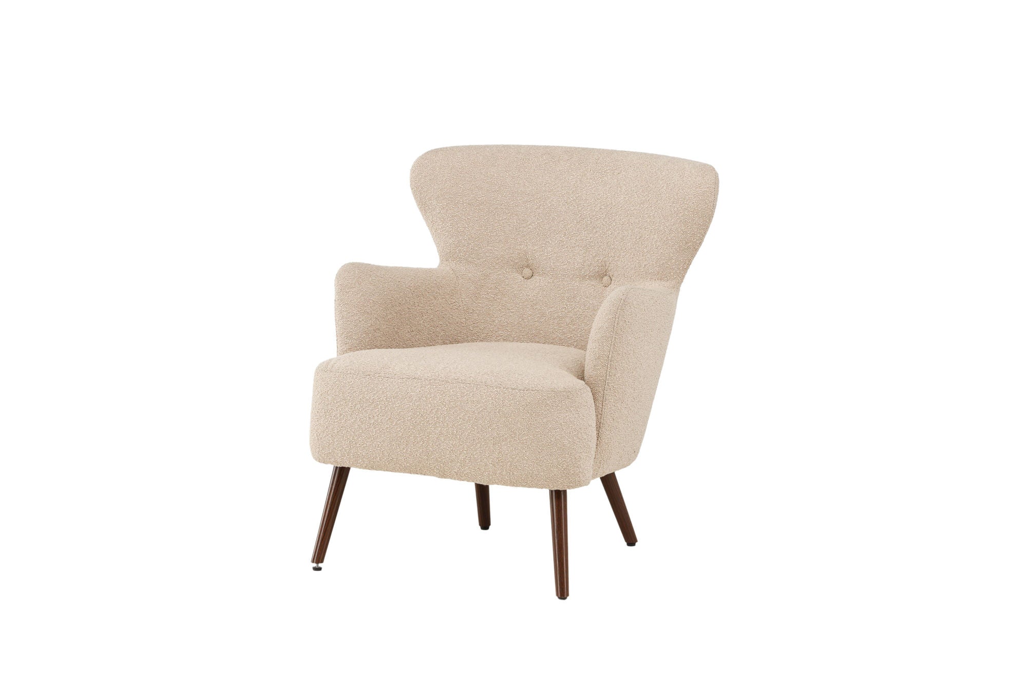 Venture Home Lincoln Single Sofa - Walnut / Beige Boucle