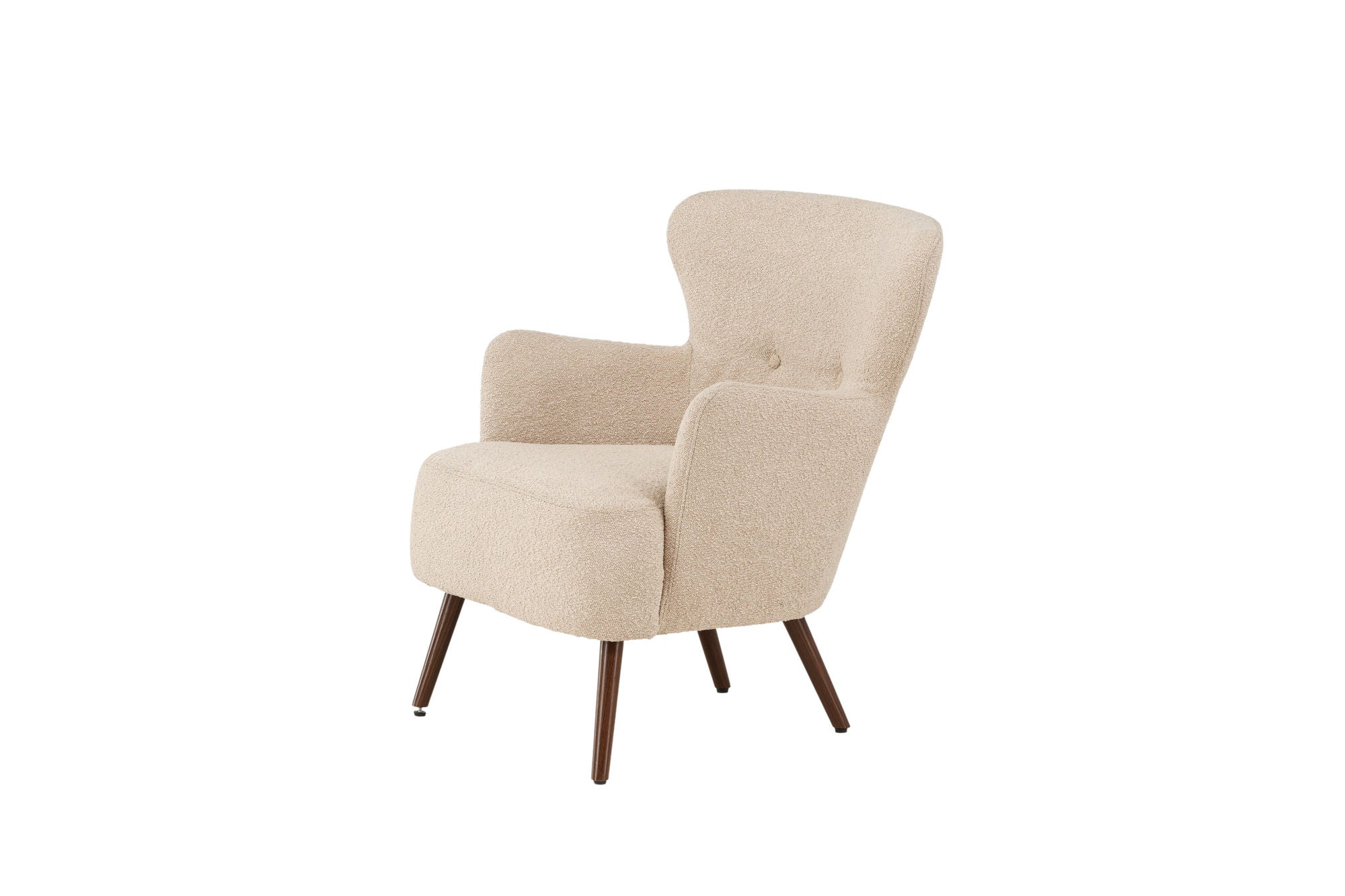 Venture Home Lincoln Single Sofa - Walnut / Beige Boucle