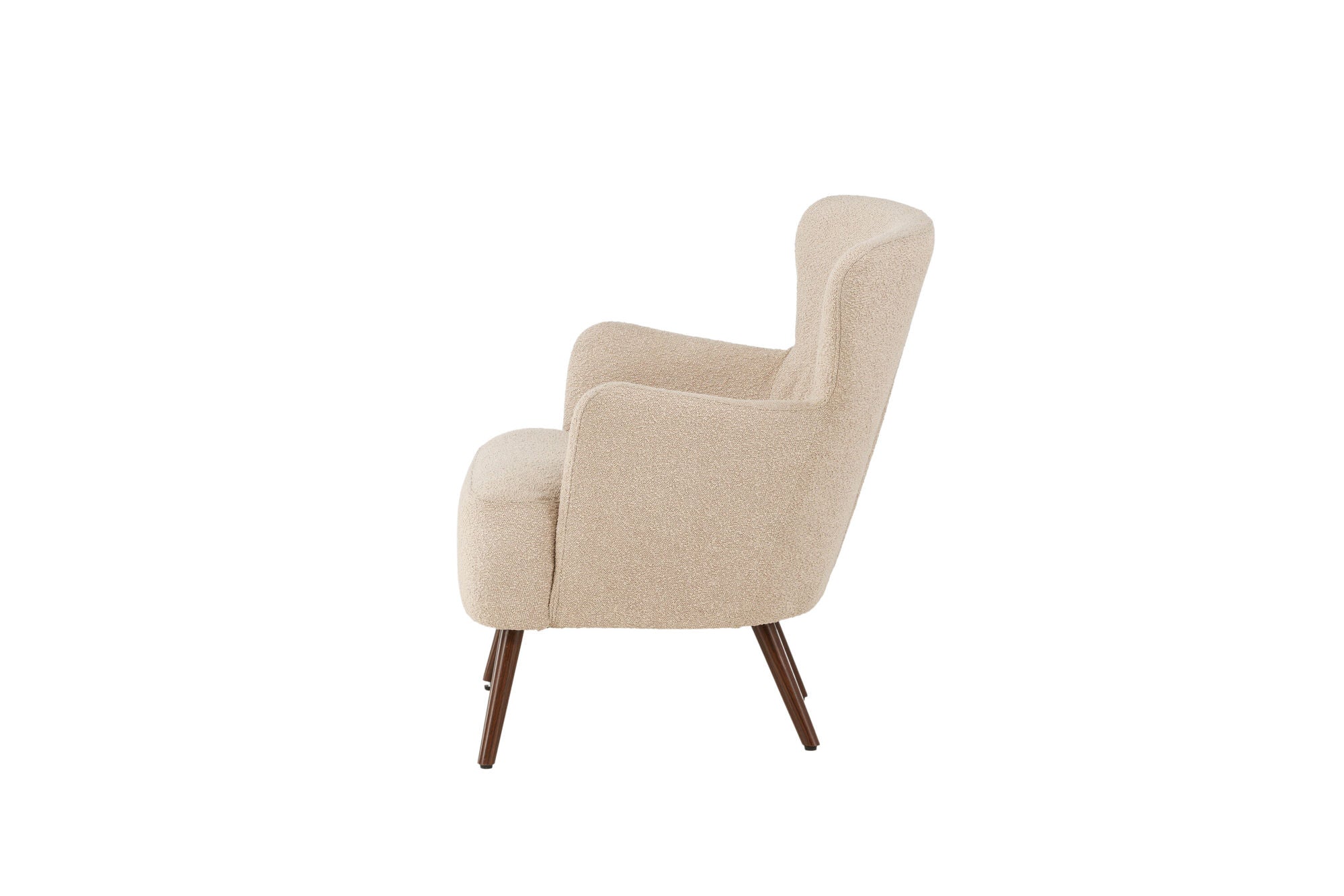 Venture Home Lincoln Single Sofa - Walnut / Beige Boucle