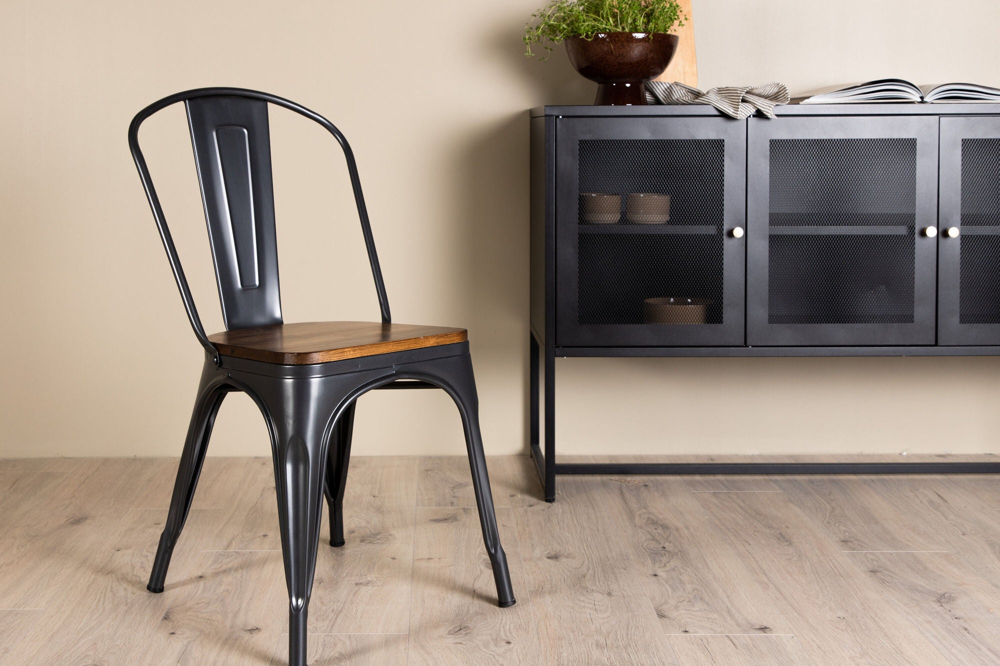 Venture Home Tempe Spisebordsstol 2-pack - Dark grey / Dark Brown MDF