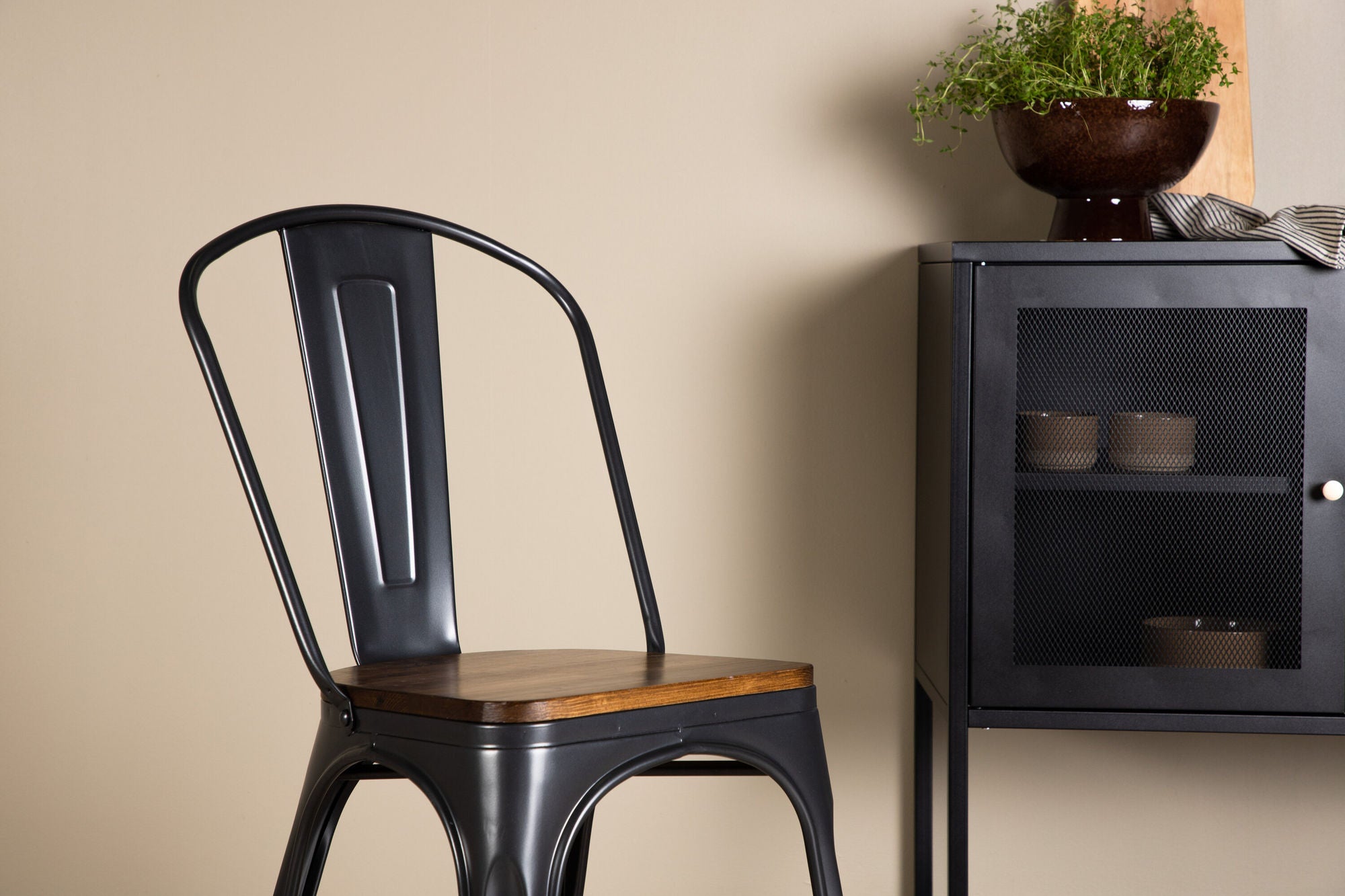 Venture Home Tempe Spisebordsstol 2-pack - Dark grey / Dark Brown MDF