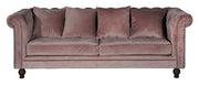 Venture Home Velvet 3-seat sofa - Dusty Pink