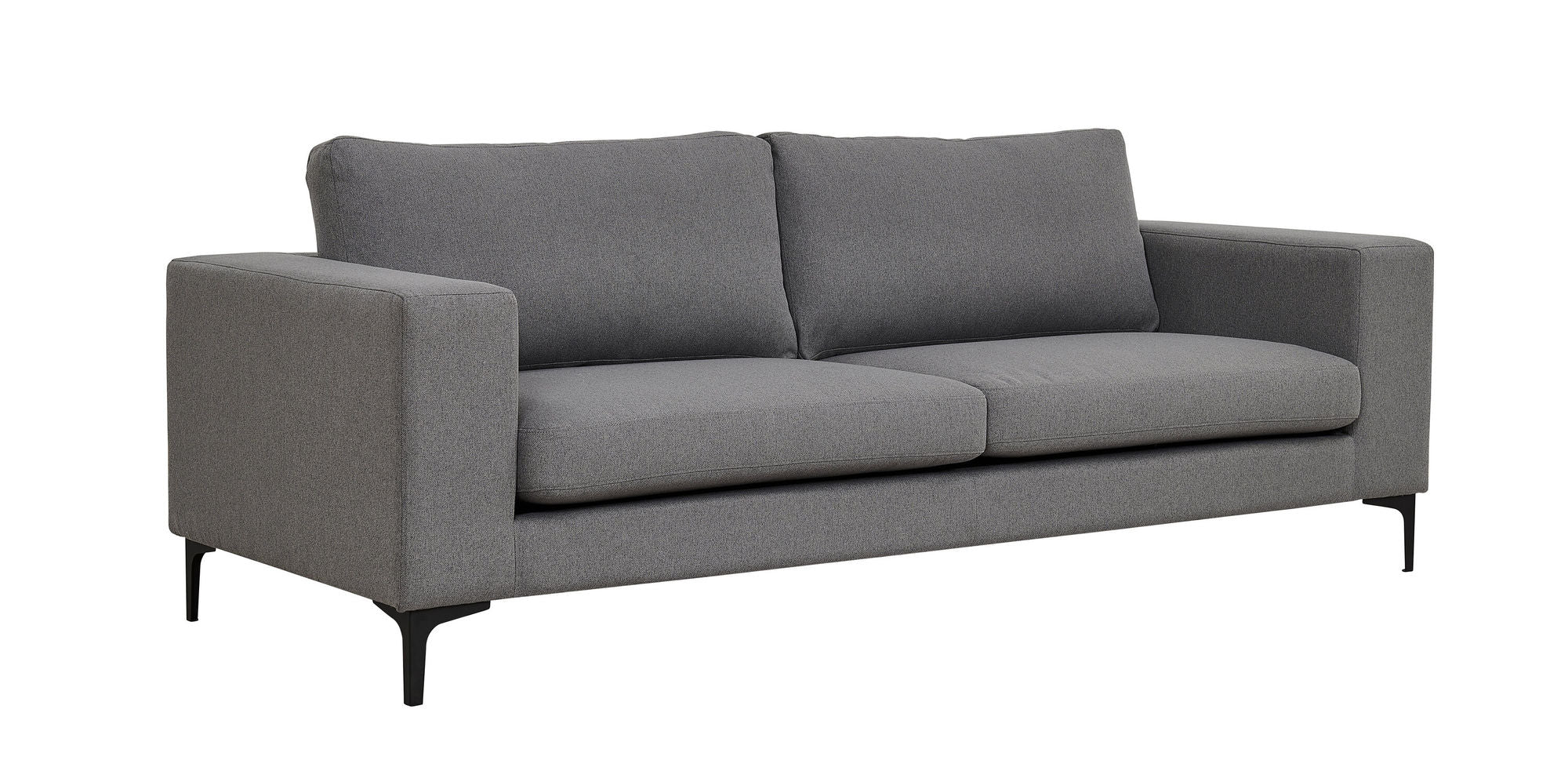 Venture Home Bolero Sofa - 3-seater - Grey Fabric - Black Legs