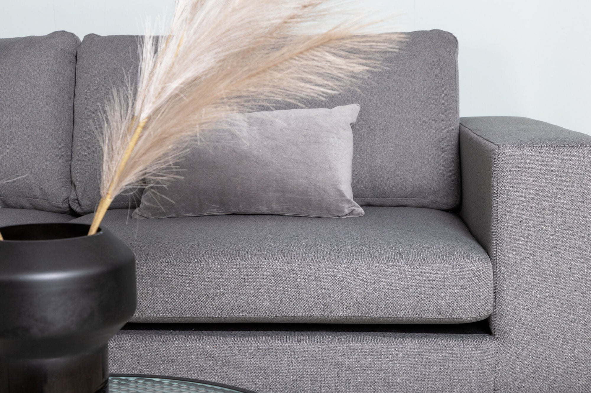 Venture Home Bolero Sofa - 3-seater - Grey Fabric - Black Legs
