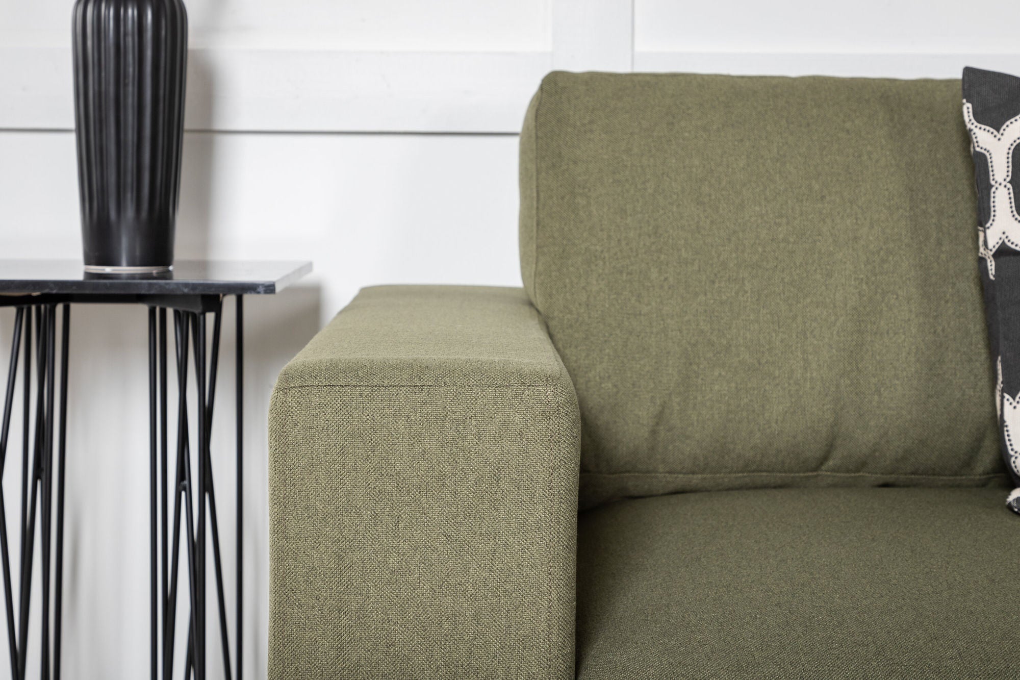 Venture Home Bolero Sofa - 3-seater - dusty Green Fabric - Black Legs