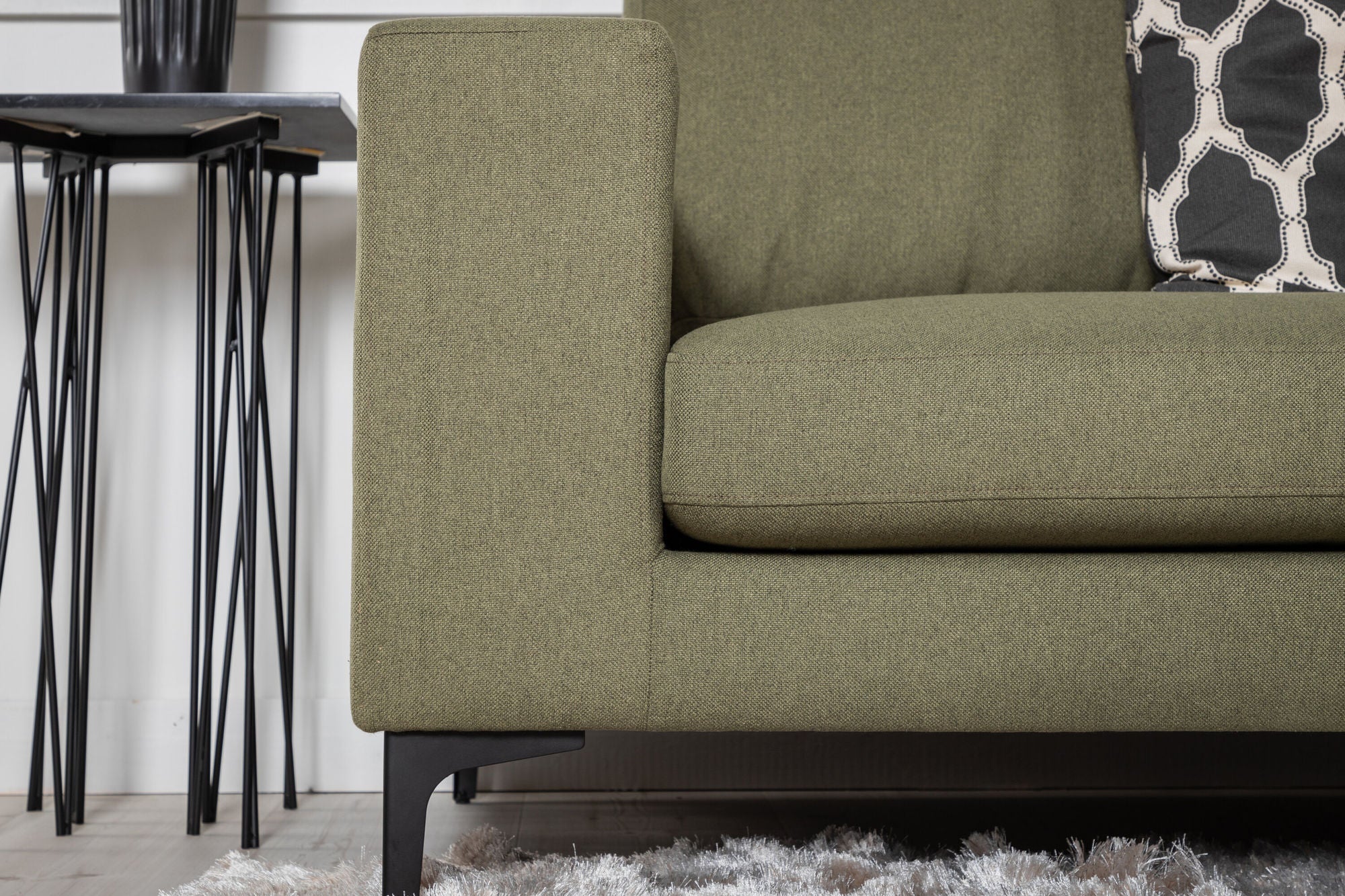 Venture Home Bolero Sofa - 3-seater - dusty Green Fabric - Black Legs
