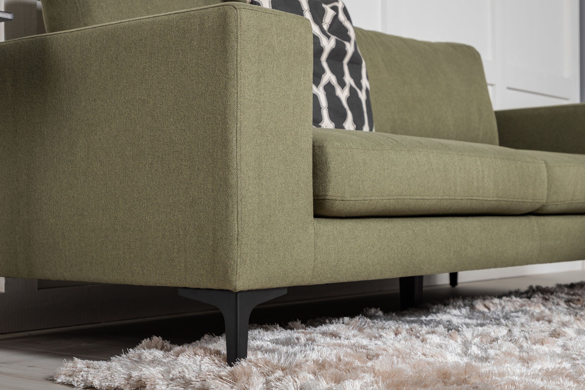 Venture Home Bolero Sofa - 3-seater - dusty Green Fabric - Black Legs