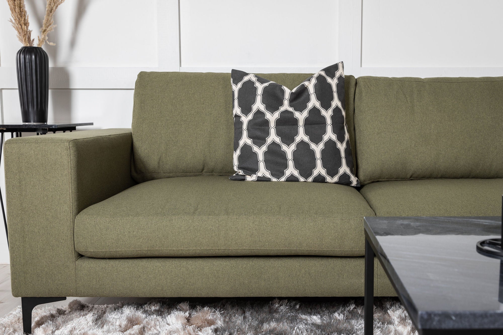 Venture Home Bolero Sofa - 3-seater - dusty Green Fabric - Black Legs